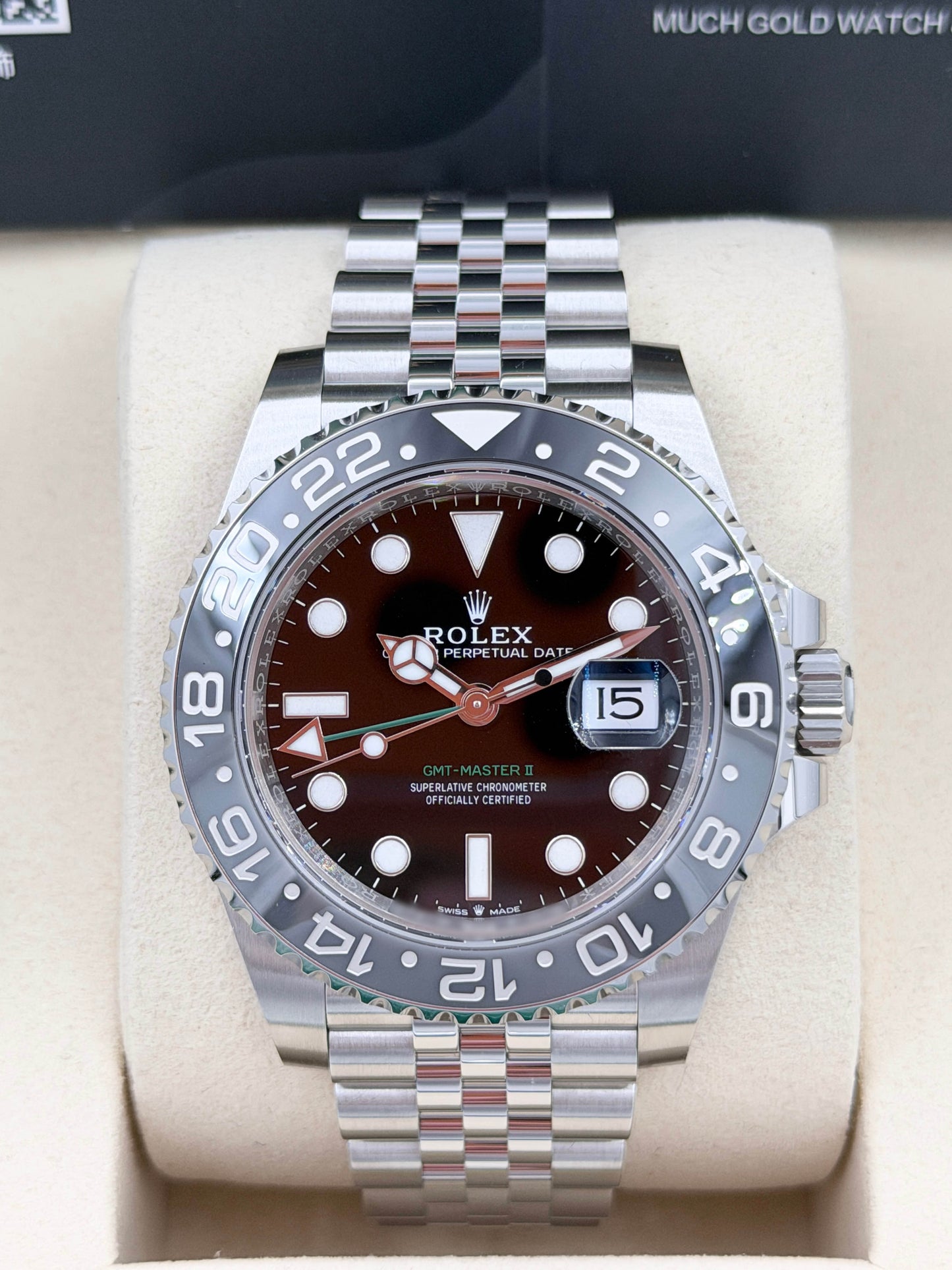 全新 NEW ROLEX 勞力士 GMT-MASTER II 126710GRNR 皮蛋 2025年10月
