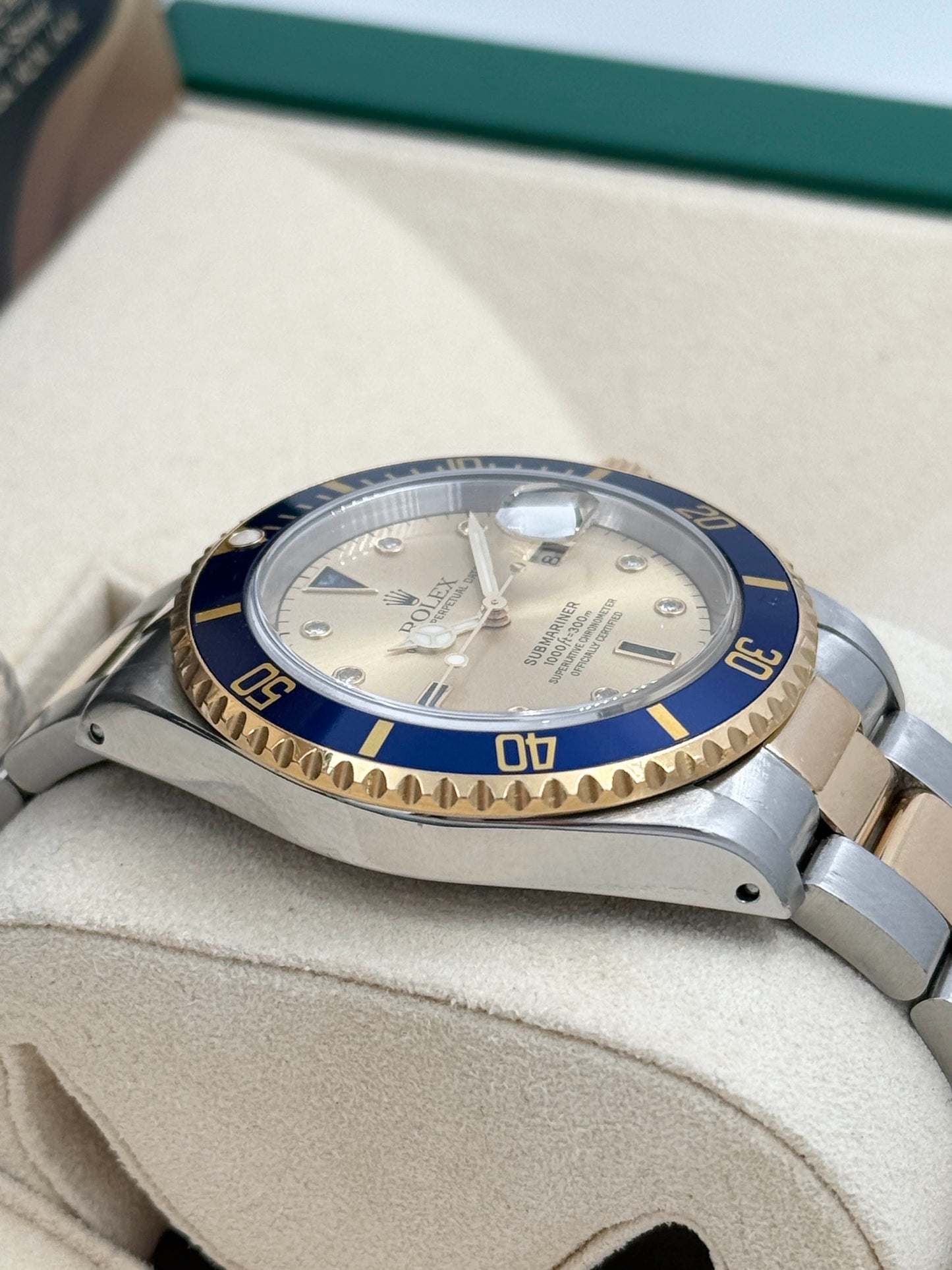 ROLEX 勞力士 SUBMARINER DATE 16613 香檳金鑽石字