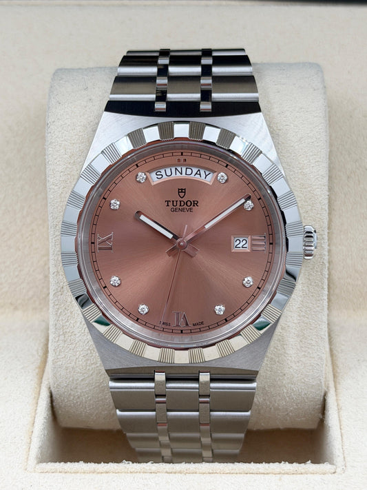 全新 NEW TUDOR 帝舵 ROYAL 28600 粉紅色鑽石字 2026年2月 鮭魚面 鑽石字 全套 FULL SET