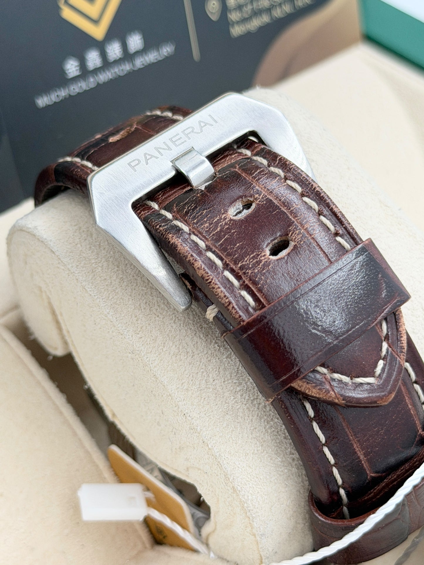 二手 USED  PANERAI 沛納海 LUMINOR MARINA PAM00113 白色 代用帶 代用扣 淨錶 WATCH ONLY