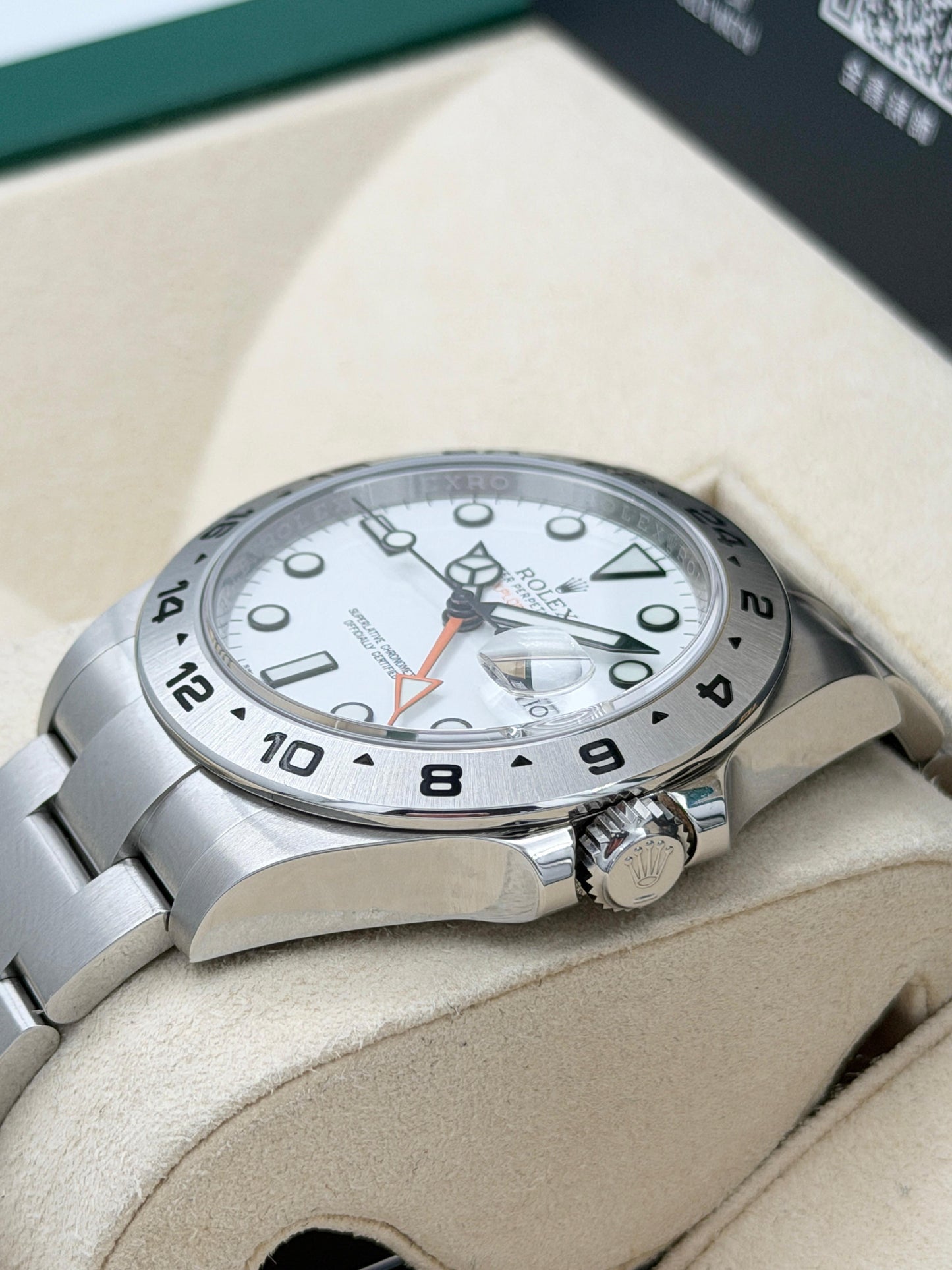 二手 USED ROLEX 勞力士 EXPLORER II 216570 2016年10月 白色 未打磨 少量膠紙 全套 FULL SET