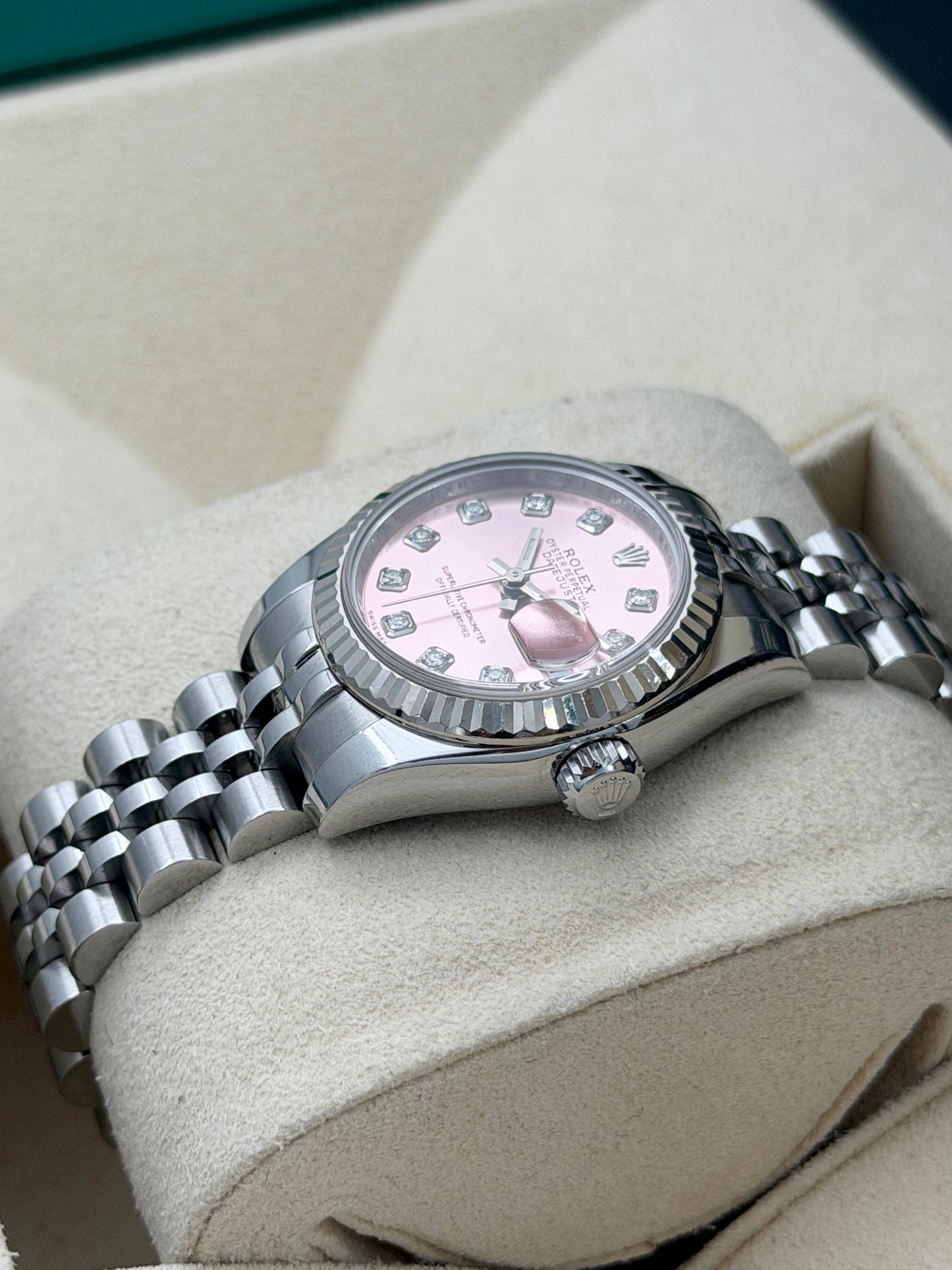 二手 USED ROLEX 勞力士 DATEJUST 179174 2010年12月 粉紅色 鑽石字 全套 FULL SET