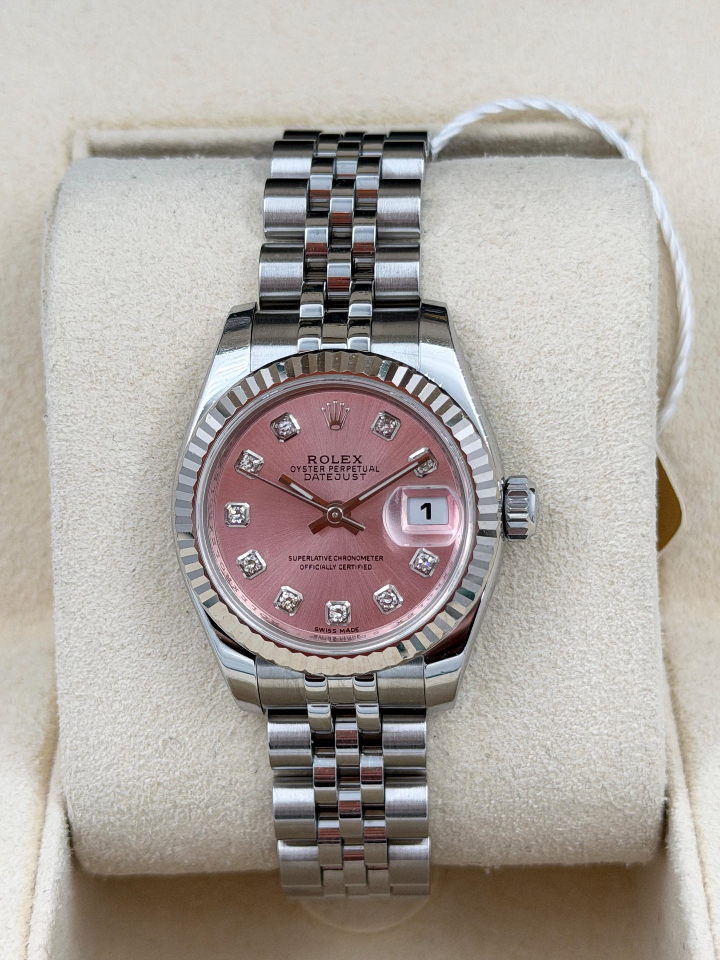 二手 USED ROLEX 勞力士 DATEJUST 179174 2010年12月 粉紅色 鑽石字 全套 FULL SET