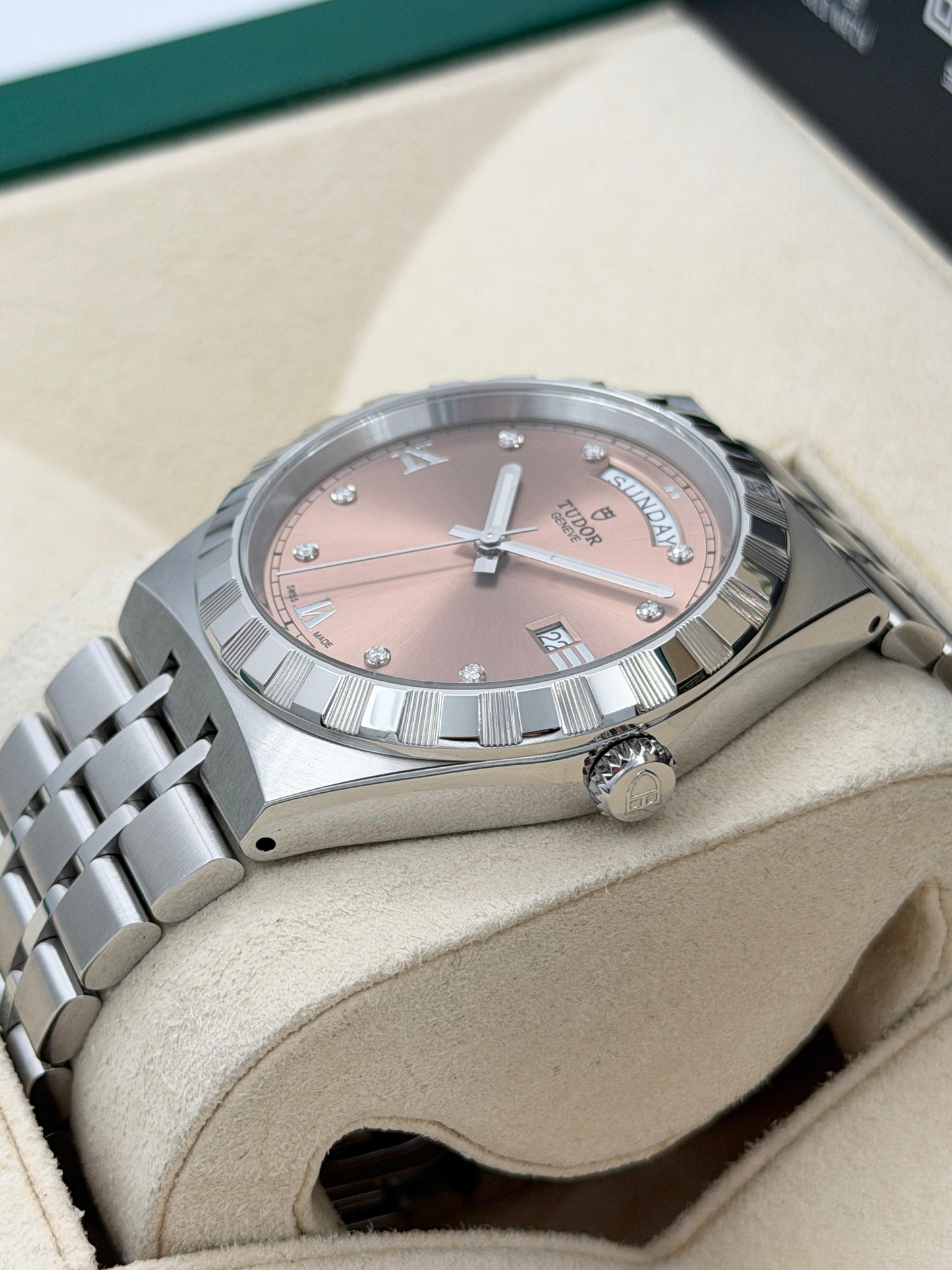 全新 NEW TUDOR 帝舵 ROYAL 28600 粉紅色鑽石字 2026年2月 鮭魚面 鑽石字 全套 FULL SET