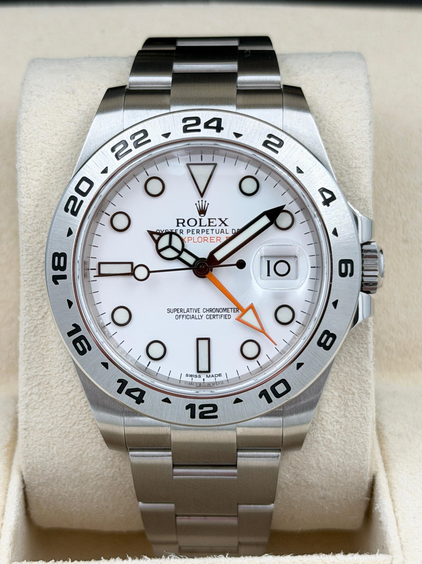 二手 USED ROLEX 勞力士 EXPLORER II 216570 2016年10月 白色 未打磨 少量膠紙 全套 FULL SET