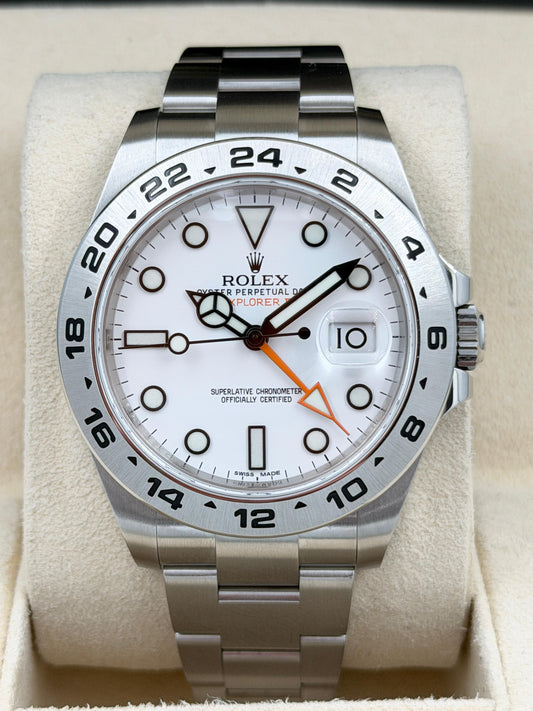 二手 USED ROLEX 勞力士 EXPLORER II 216570 2016年10月 白色 未打磨 少量膠紙 全套 FULL SET