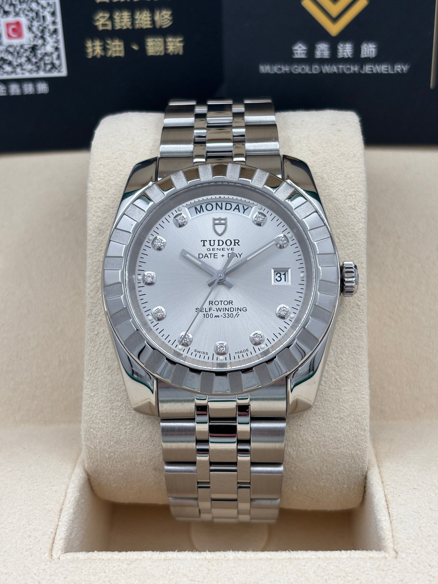 [SOLD OUT]二手 USED  TUDOR 帝舵 CLASSIC 23010 銀色面鑽石字 OPEN DAY 淨錶 WATCH ONLY