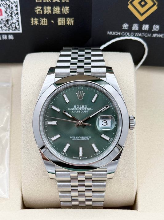 全新 NEW ROLEX 勞力士 DATEJUST 126300 薄荷綠 2025年9月