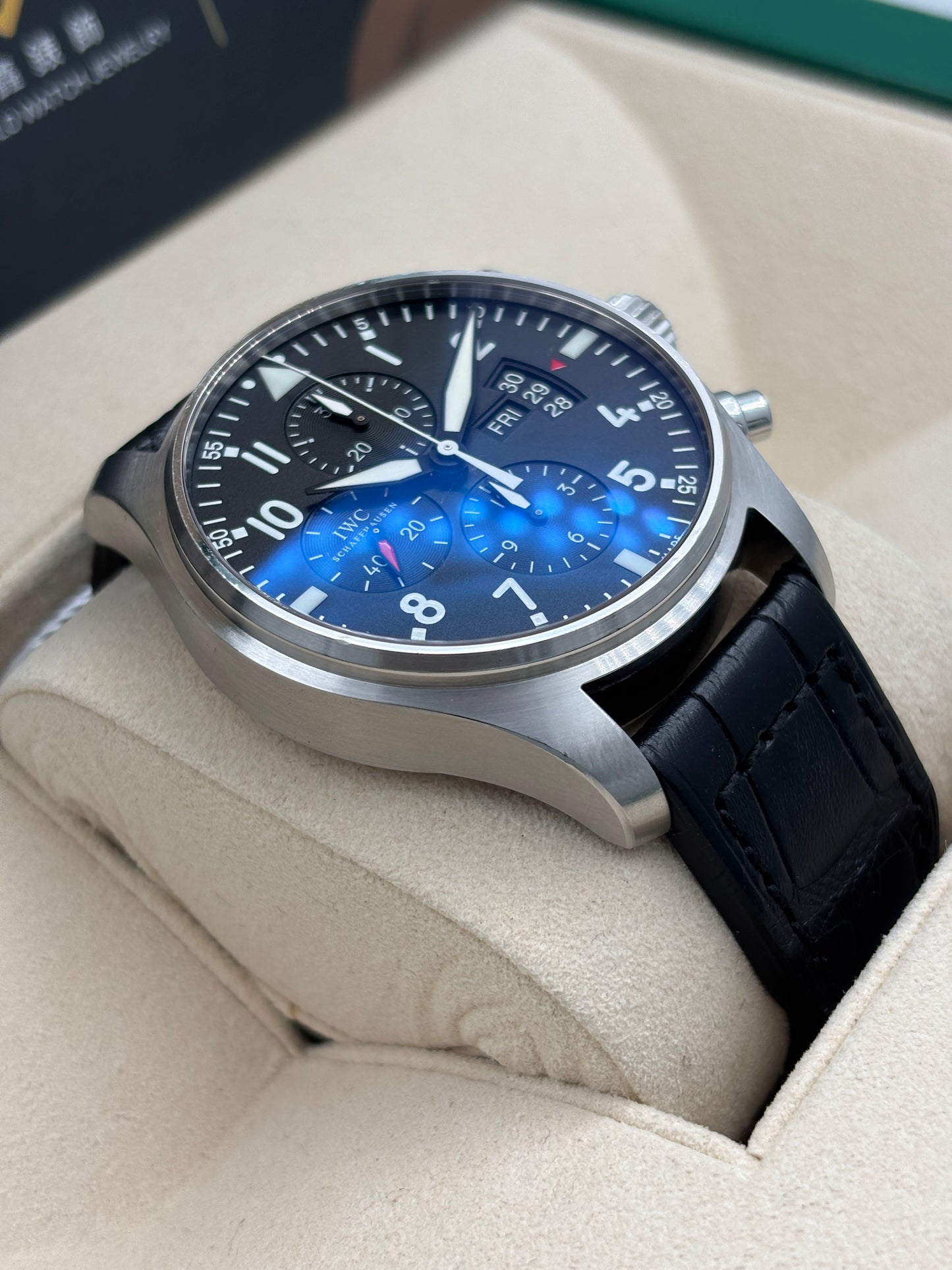 [SOLD OUT]二手 USED  IWC 萬國 PILOT CHRONOGRAPH IW377701 黑色 2013年9月 全套 FULL SET AD單