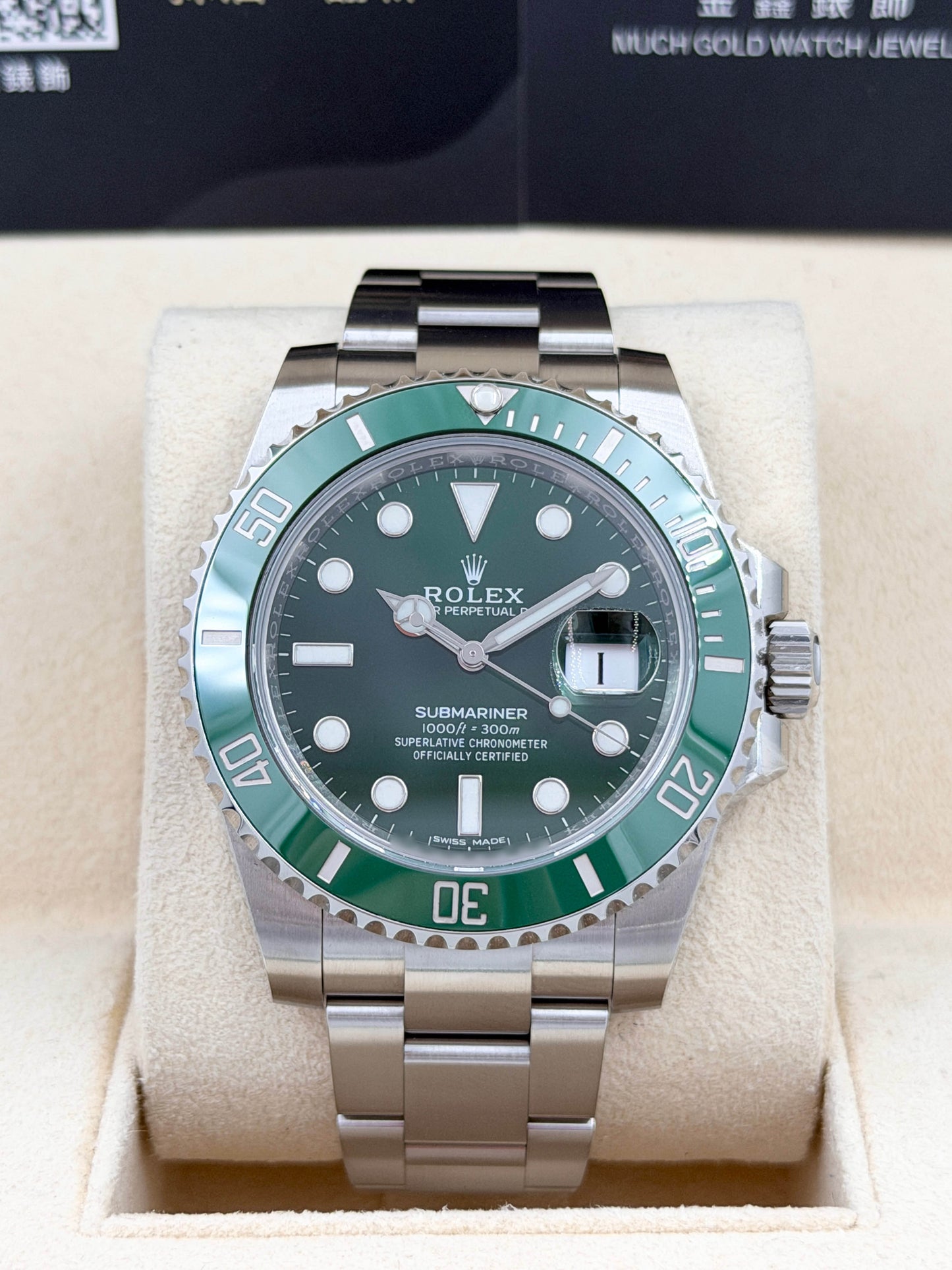 [ 未使用品 Unused ]ROLEX 勞力士 SUBMARINER DATE 116610LV 綠綠 2019年