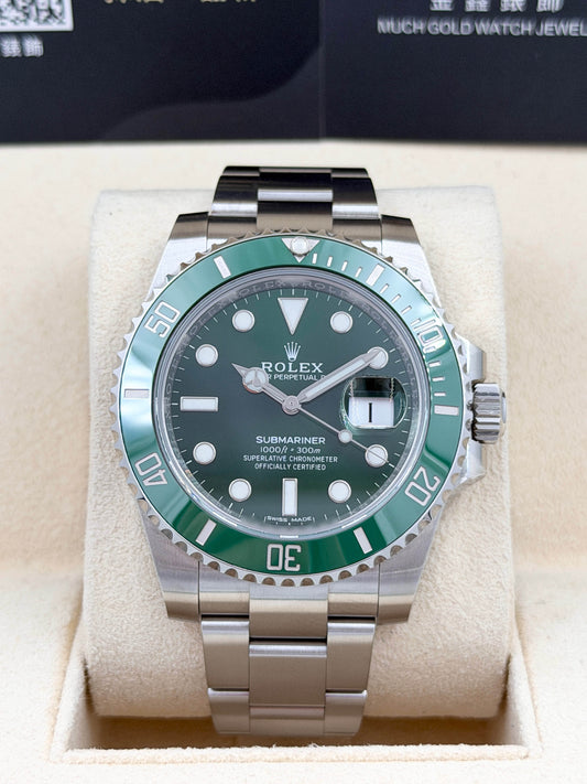 [ 未使用品 Unused ]ROLEX 勞力士 SUBMARINER DATE 116610LV 綠綠 2019年
