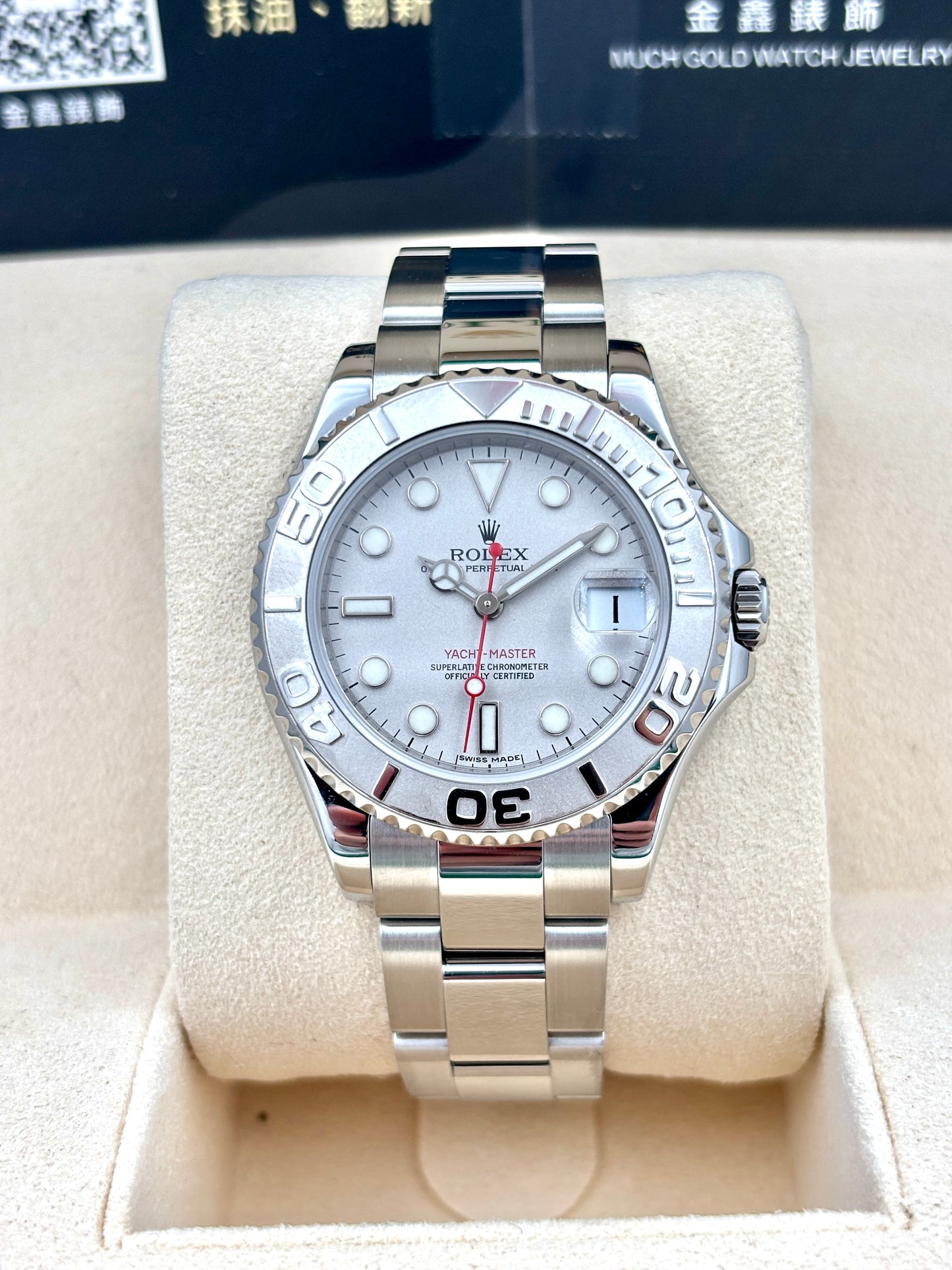 [SOLD OUT]二手 USED  ROLEX 勞力士 YACHT-MASTER 168622 2011年7月 銀色 全套 FULL SET