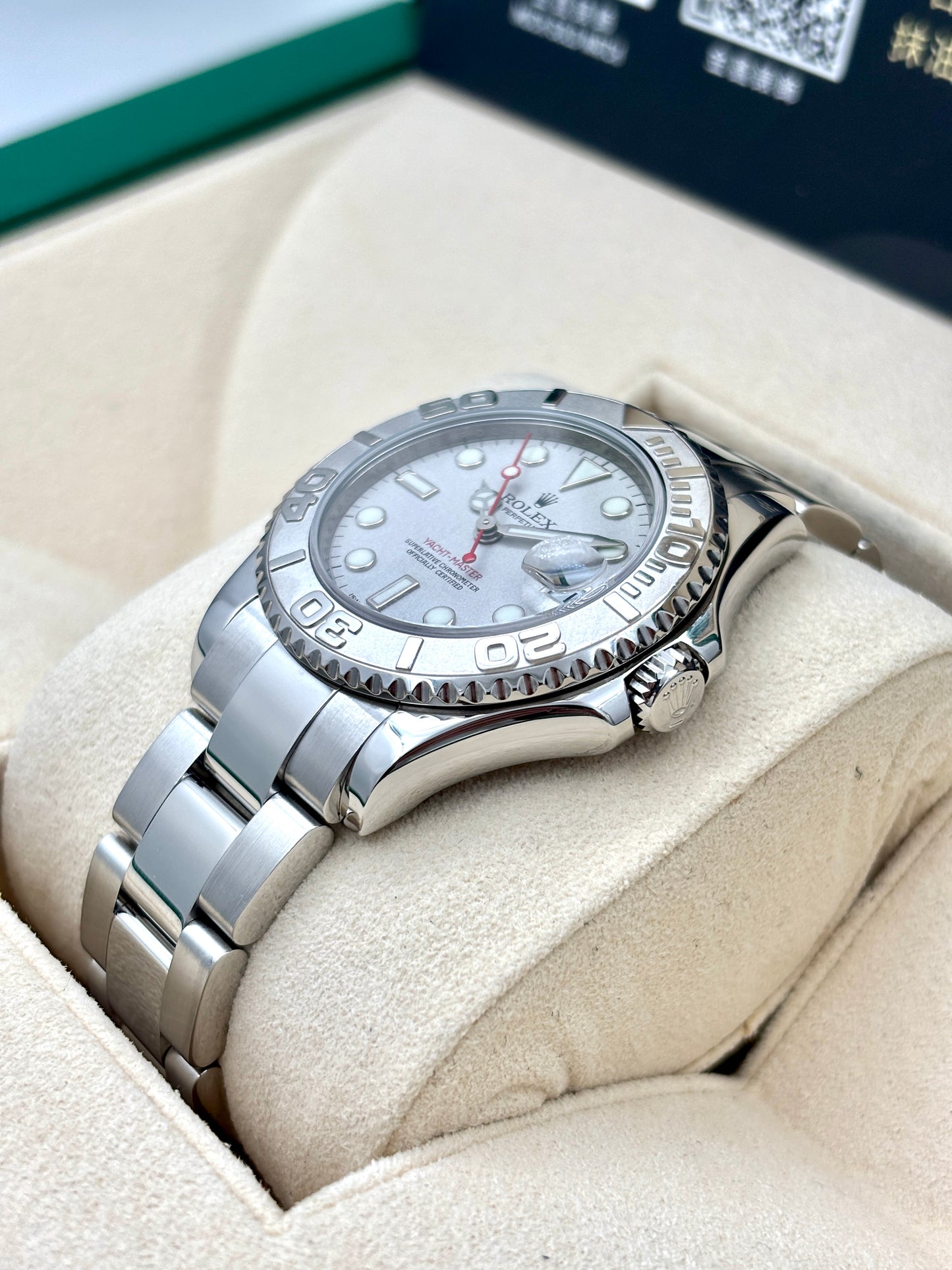 [SOLD OUT]二手 USED  ROLEX 勞力士 YACHT-MASTER 168622 2011年7月 銀色 全套 FULL SET