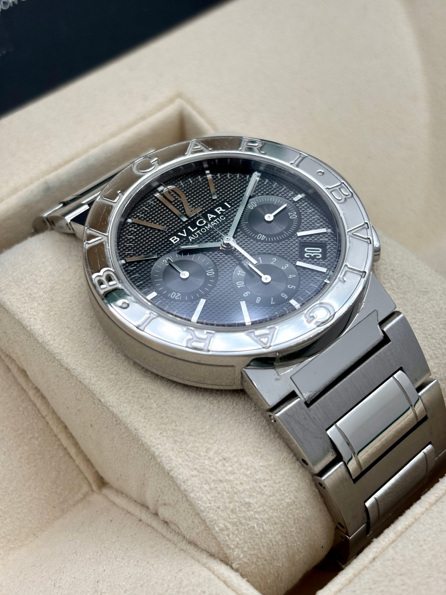 二手 USED  BVLGARI 寶格麗 BULGARI BB38SSCH 黑色 OPEN DAY 全套 FULL SET