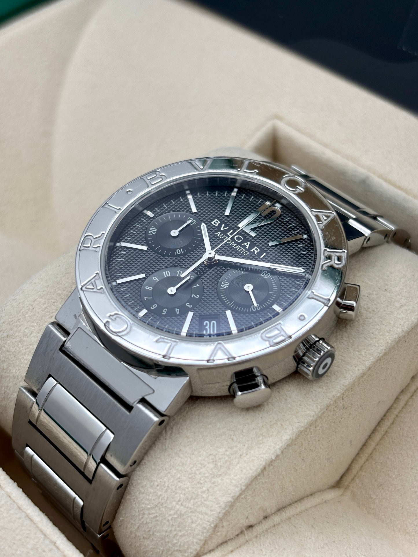 二手 USED  BVLGARI 寶格麗 BULGARI BB38SSCH 黑色 OPEN DAY 全套 FULL SET