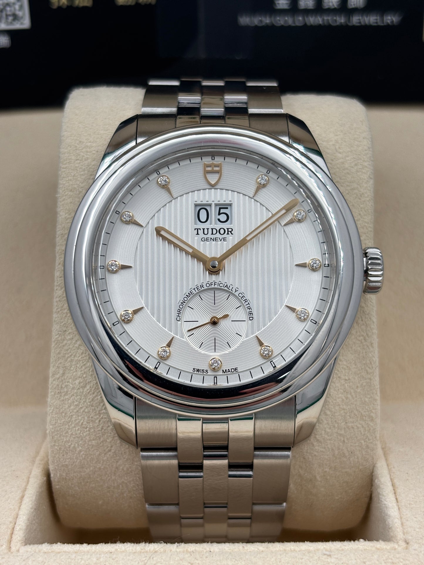 [SOLD OUT]二手 USED  TUDOR 帝舵 GLAMOUR 57100 白色 2022年4月 鑽石字 透底 全套 FULL SET