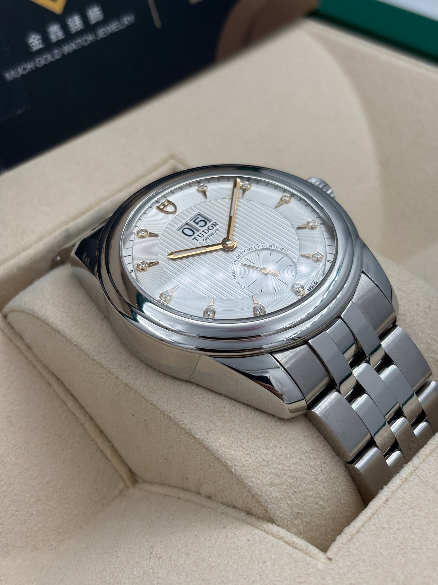 [SOLD OUT]二手 USED  TUDOR 帝舵 GLAMOUR 57100 白色 2022年4月 鑽石字 透底 全套 FULL SET