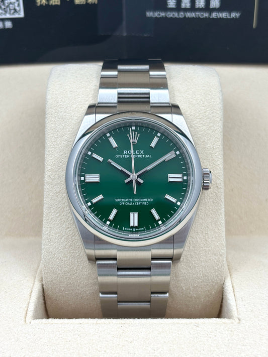 [SOLD OUT]二手 USED  ROLEX 勞力士 OYSTER PERPETUAL 126000 綠色 2023年4月 全套 FULL SET