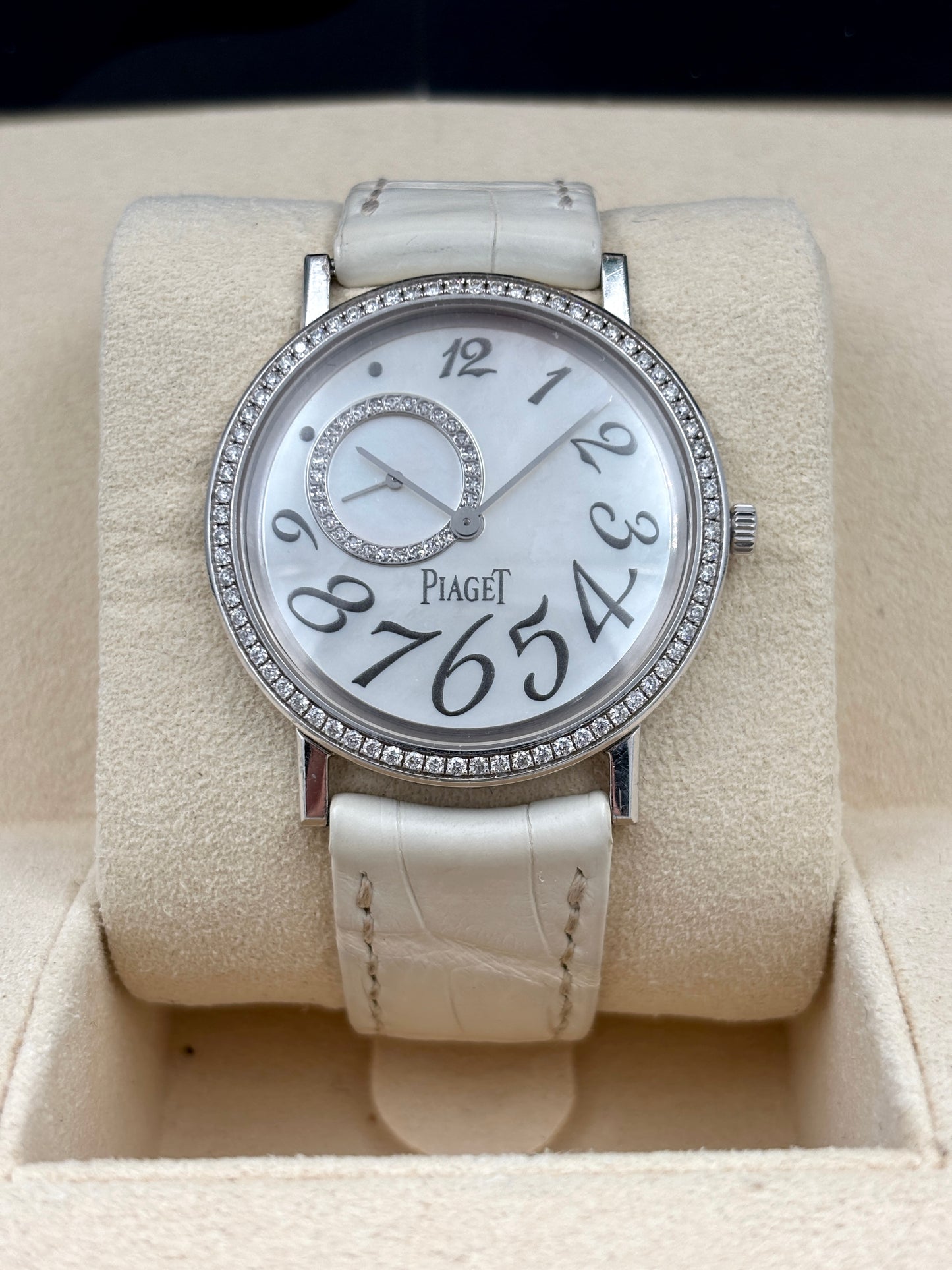 二手 USED  PIAGET 伯爵 ALTIPLANO P10346 白色珍珠貝殼面 18k白金 淨錶 WATCH ONLY
