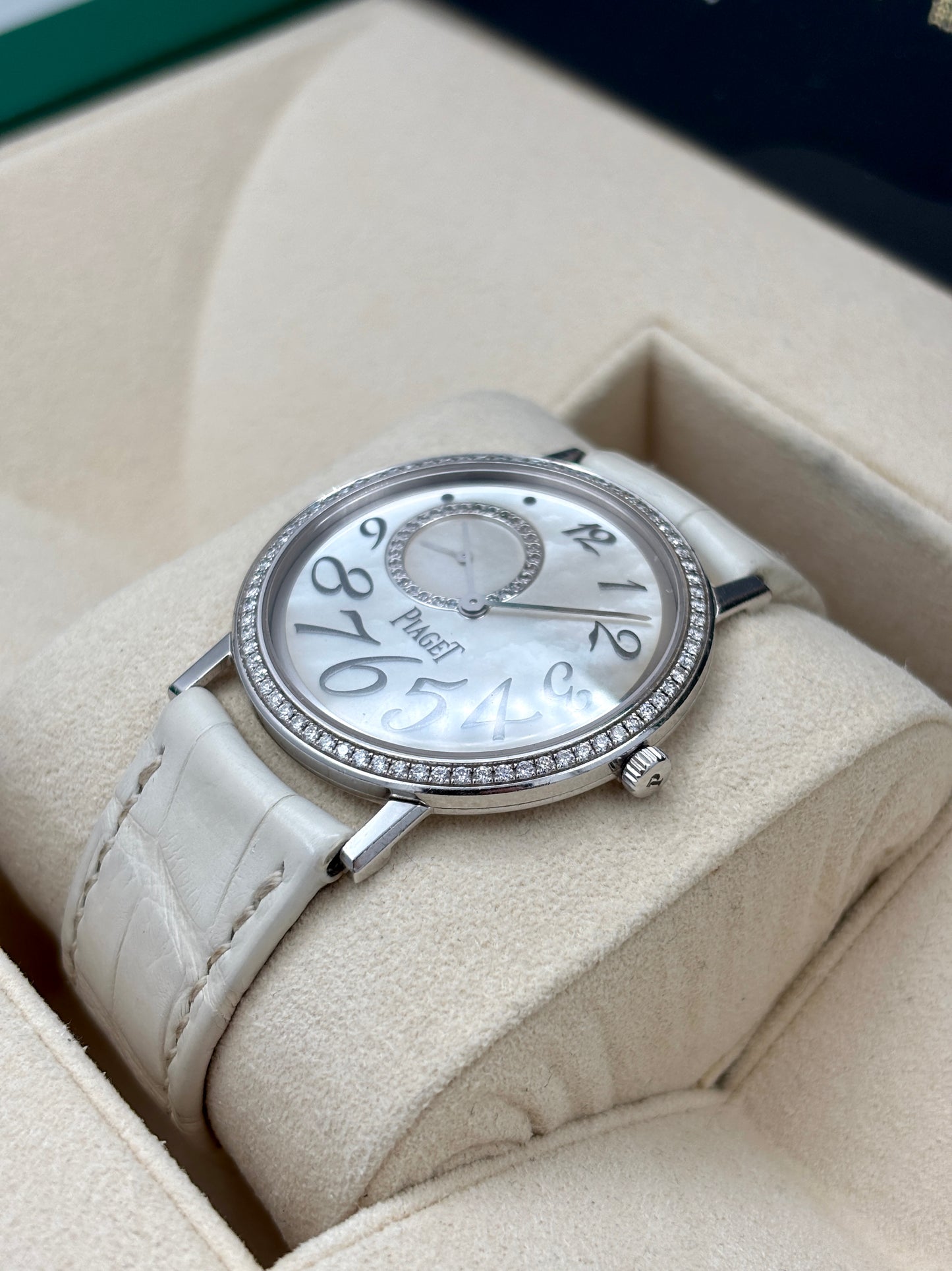 二手 USED  PIAGET 伯爵 ALTIPLANO P10346 白色珍珠貝殼面 18k白金 淨錶 WATCH ONLY
