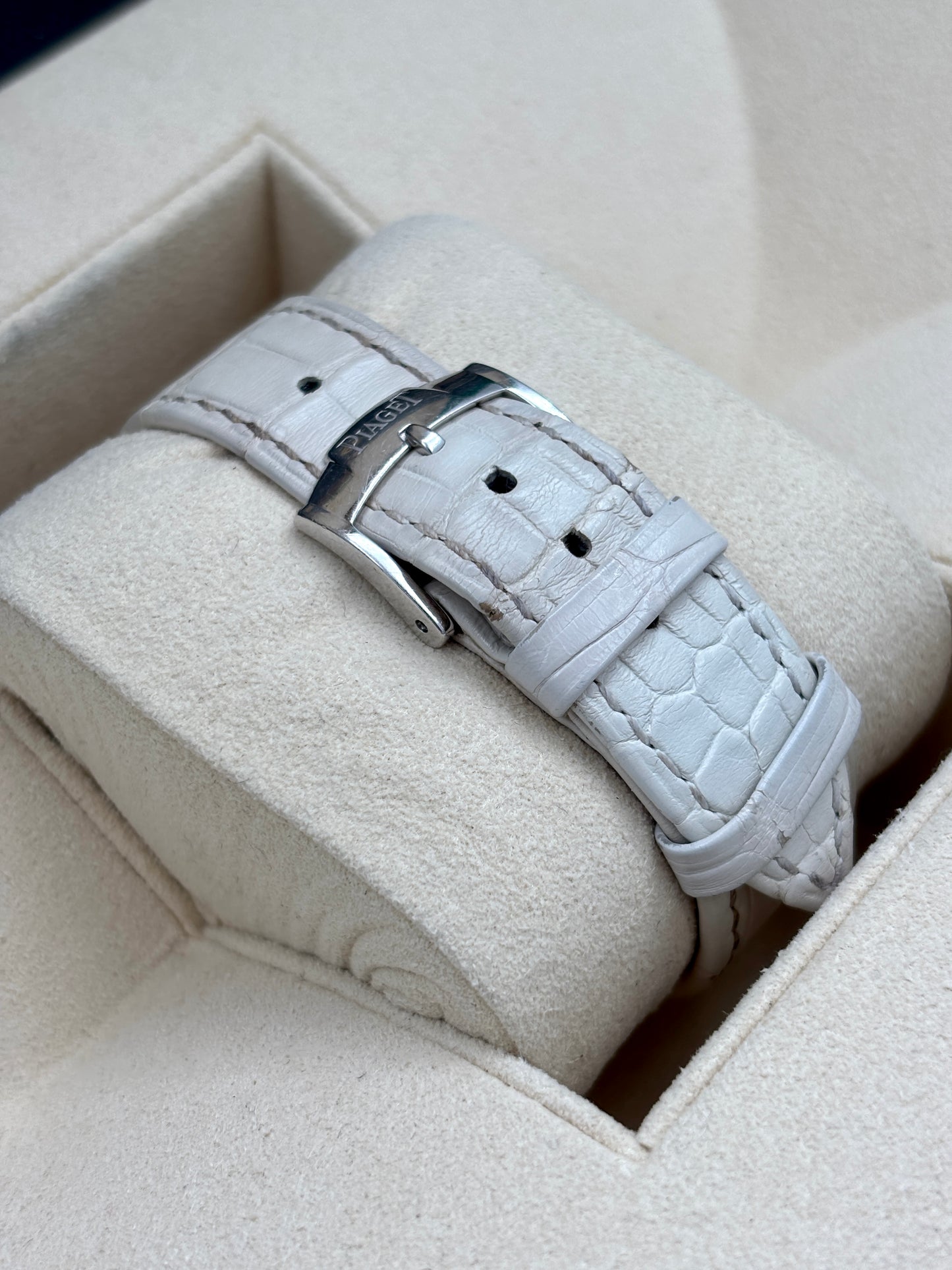 二手 USED  PIAGET 伯爵 ALTIPLANO P10346 白色珍珠貝殼面 18k白金 淨錶 WATCH ONLY