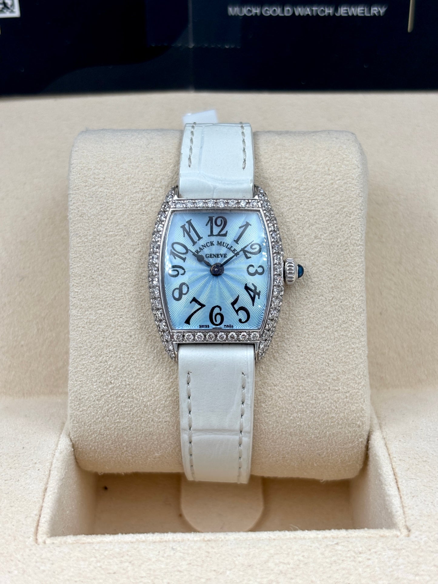 二手 USED  FRANCK MULLER 法穆蘭 CURVEX 2251QZ 藍色 後鑽 石英機芯 18k金 淨錶 WATCH ONLY