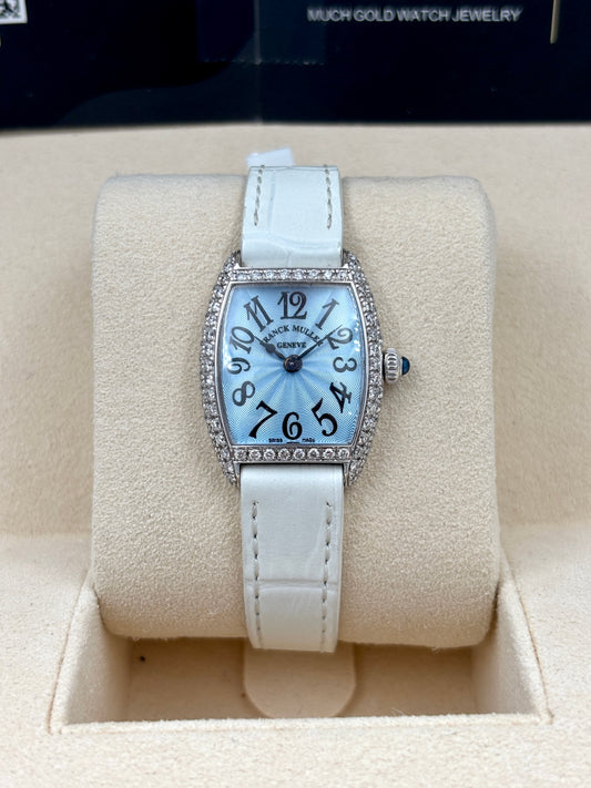 二手 USED  FRANCK MULLER 法穆蘭 CURVEX 2251QZ 藍色 後鑽 石英機芯 18k金 淨錶 WATCH ONLY