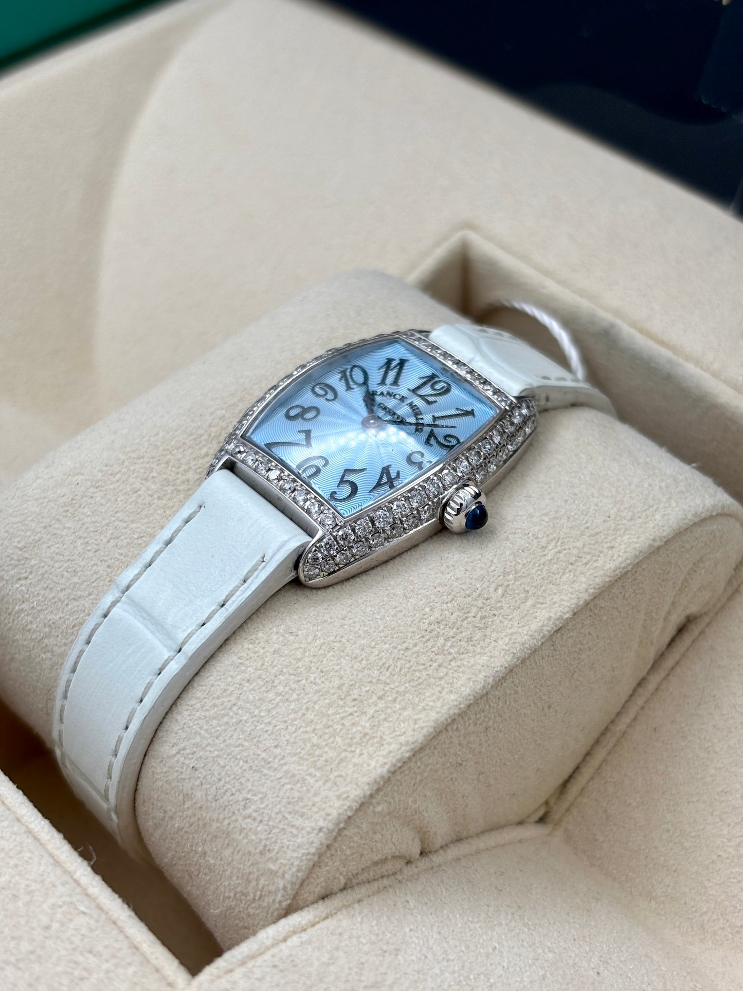 二手 USED  FRANCK MULLER 法穆蘭 CURVEX 2251QZ 藍色 後鑽 石英機芯 18k金 淨錶 WATCH ONLY