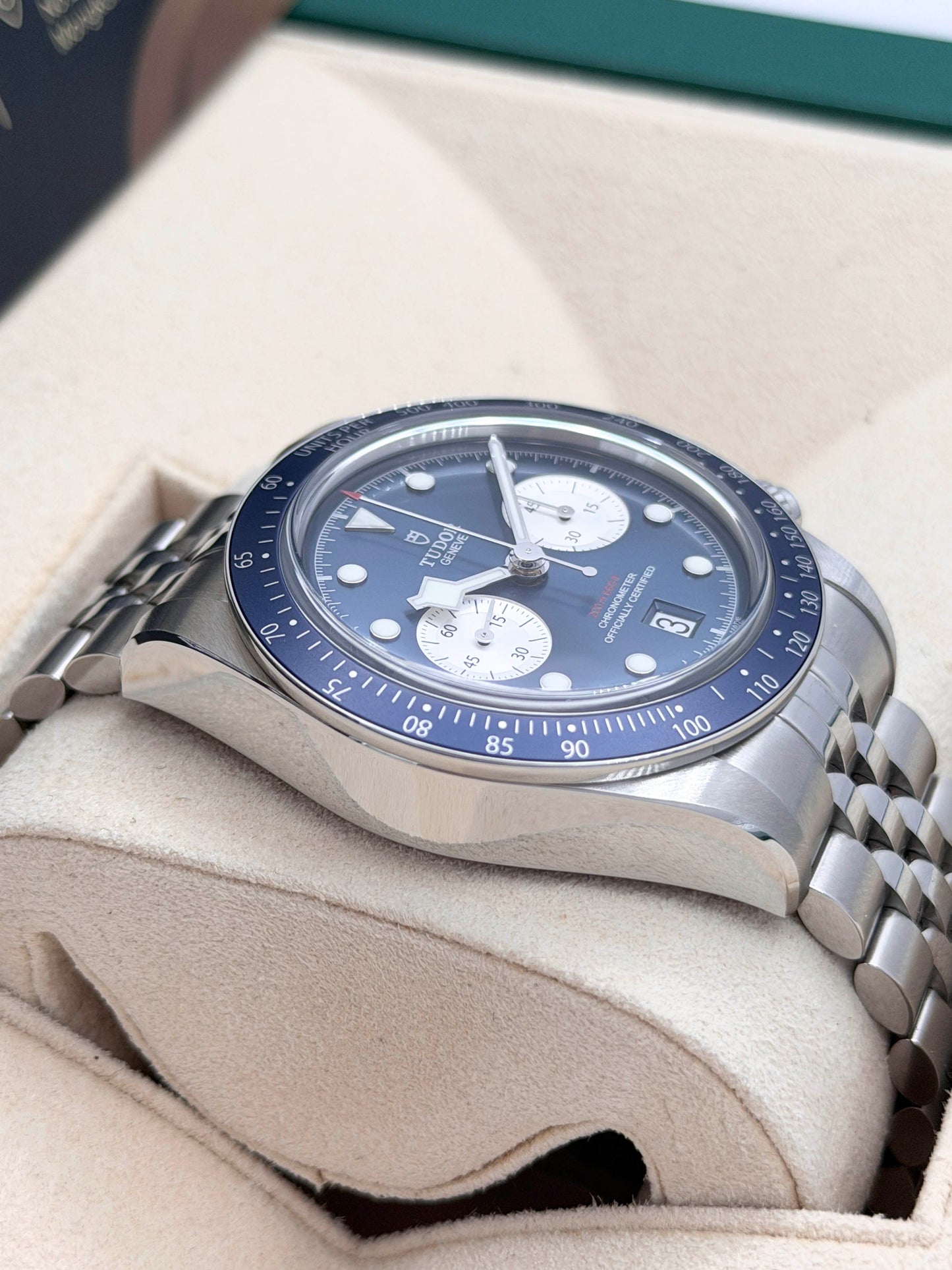 TUDOR 帝舵 BLACK BAY CHRONO 79360B 珠帶 藍色面 2024年