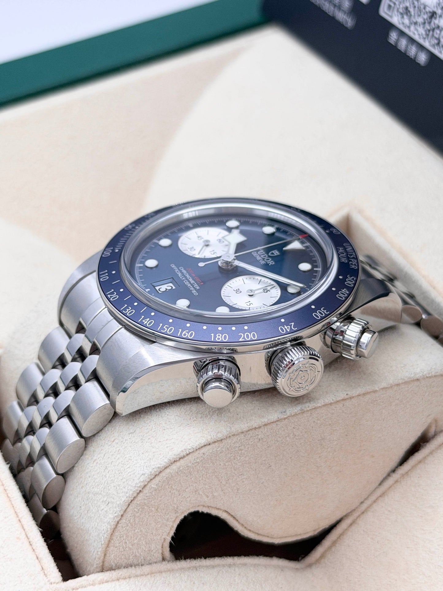 TUDOR 帝舵 BLACK BAY CHRONO 79360B 珠帶 藍色面 2024年