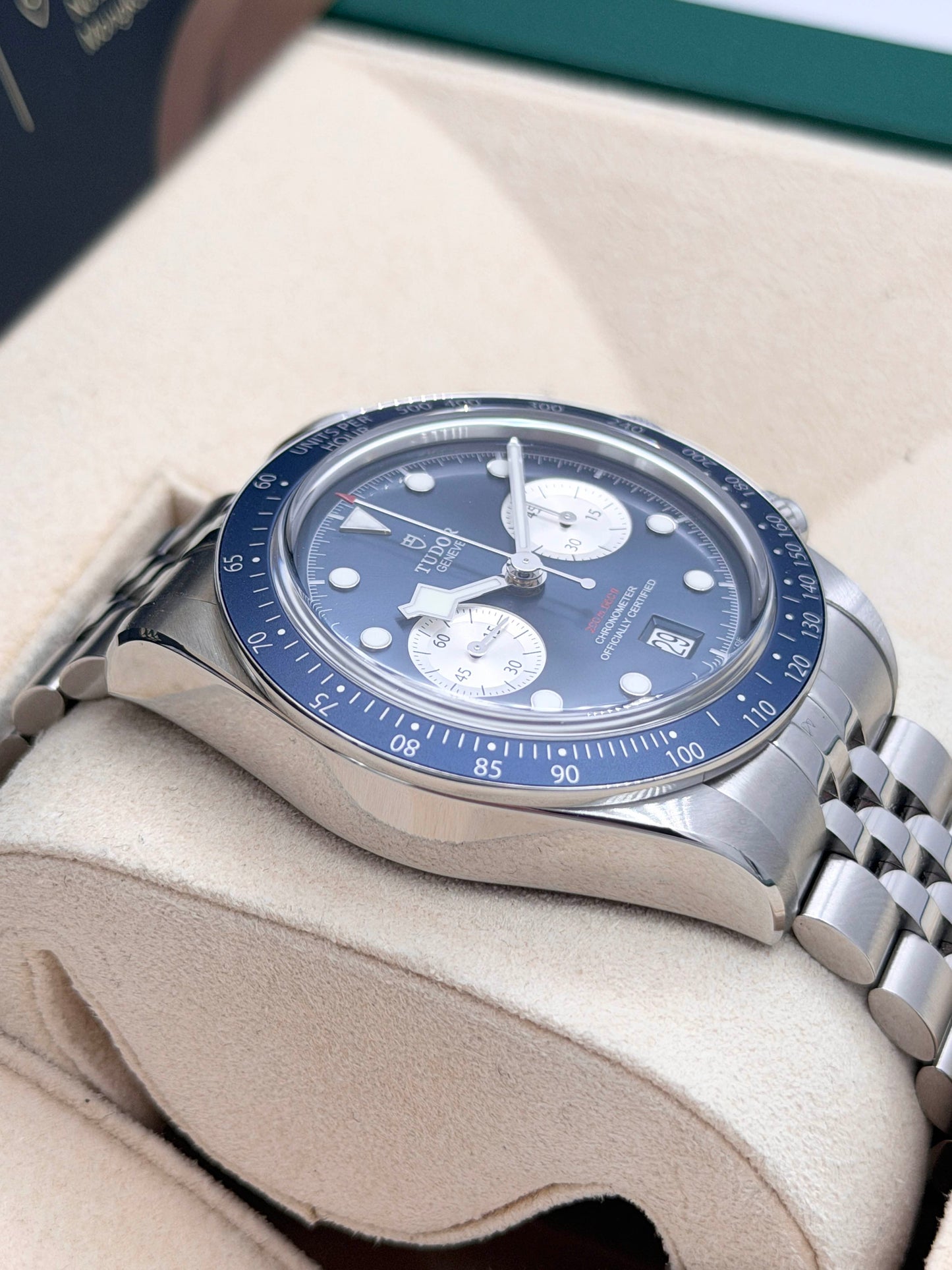 TUDOR 帝舵 BLACK BAY CHRONO 79360B 珠帶 藍色面 2025年