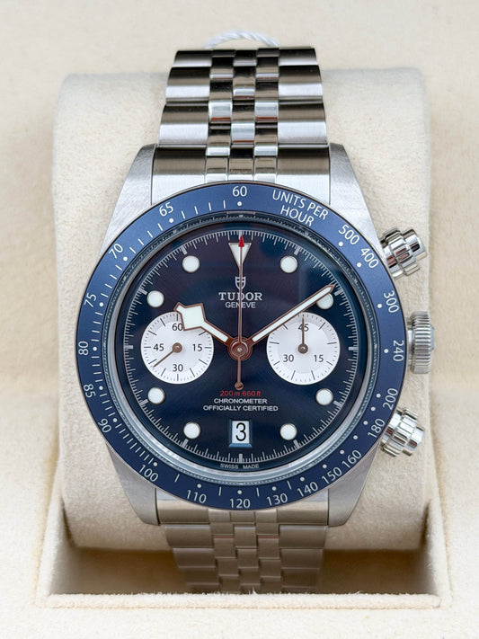 TUDOR 帝舵 BLACK BAY CHRONO 79360B 珠帶 藍色面 2024年