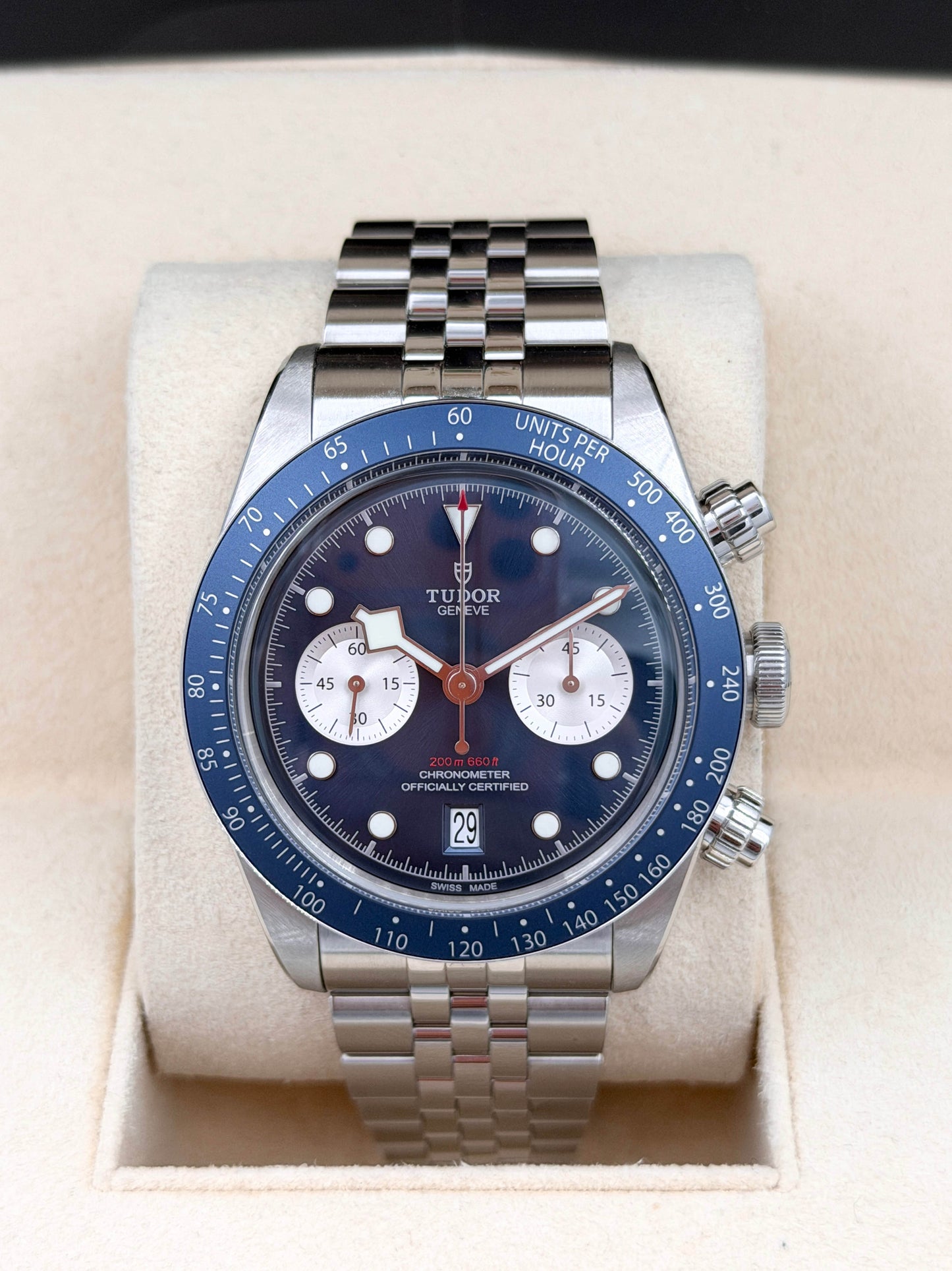 TUDOR 帝舵 BLACK BAY CHRONO 79360B 珠帶 藍色面 2025年