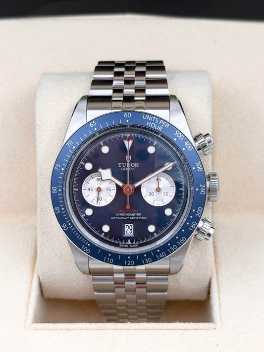 TUDOR 帝舵 BLACK BAY CHRONO 79360B 珠帶 藍色面 2025年