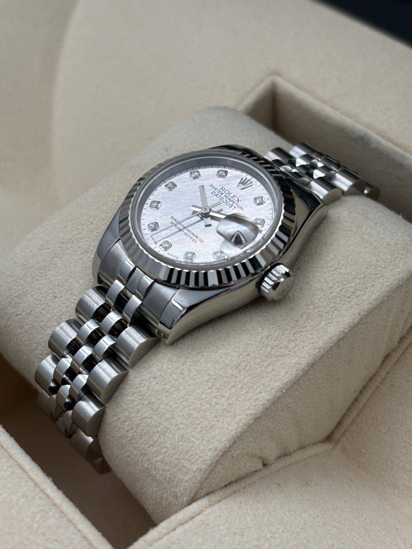 二手 USED  ROLEX 勞力士 DATEJUST 179174 灰面鑽石字 約2005年 淨錶 WATCH ONLY