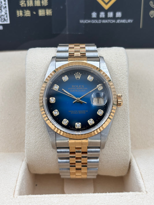 二手 USED  ROLEX 勞力士 DATEJUST 16233 藍色鑽石字 約1994 淨錶 WATCH ONLY