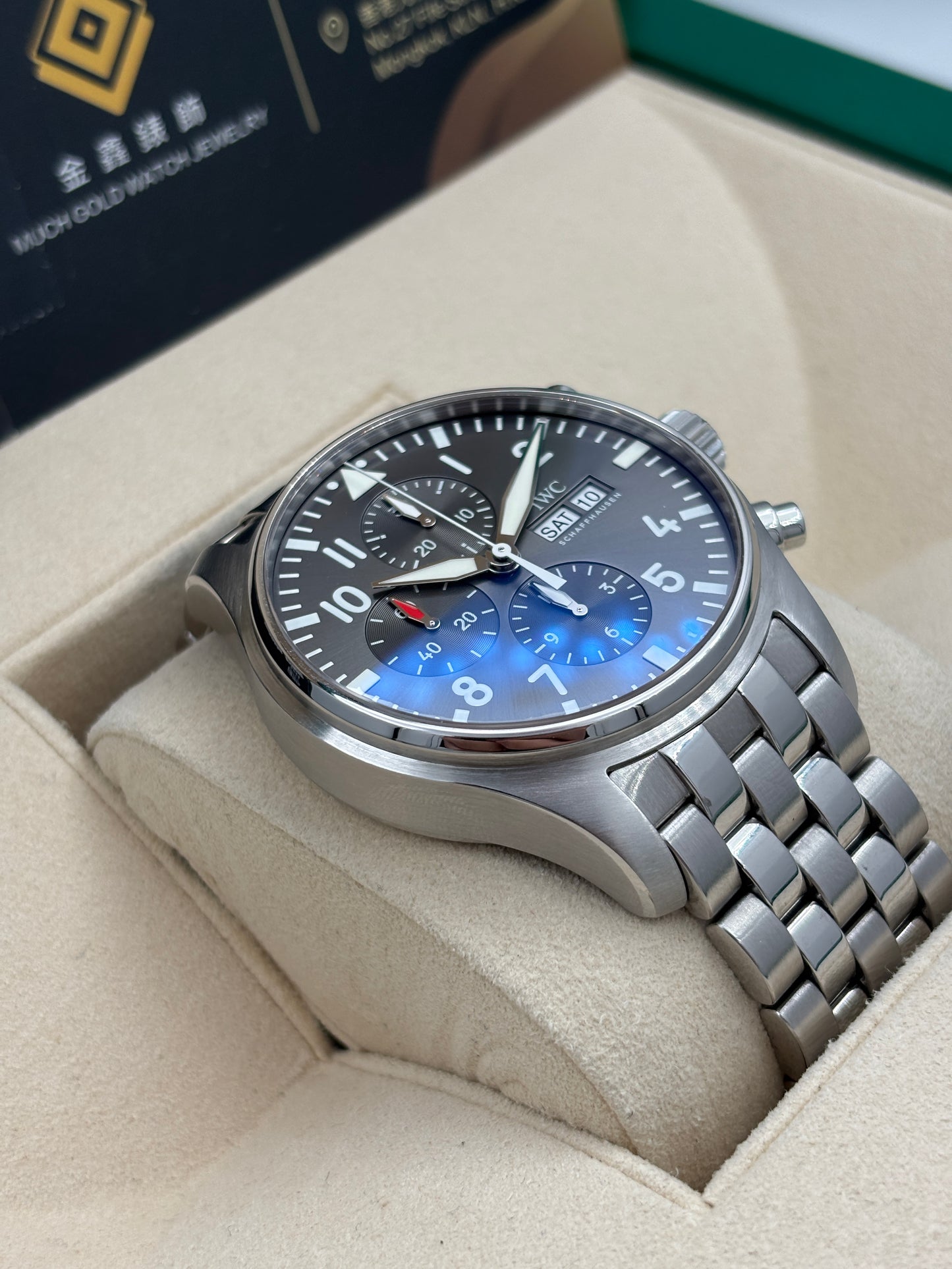 [SOLD OUT]二手 USED  IWC 萬國 PILOT SPITFIRE CHRONOGRAPH IW377719 黑色 2017年9月 全套 FULL SET