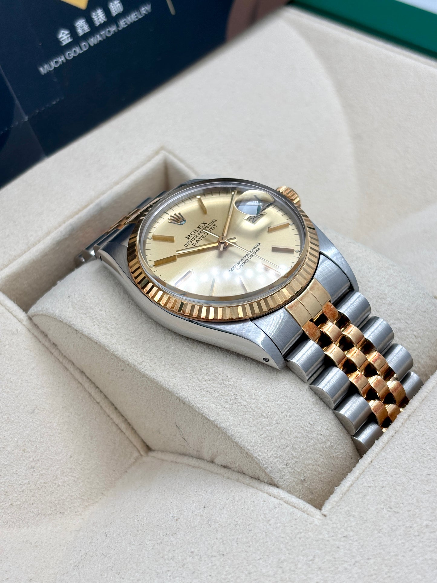二手 USED  ROLEX 勞力士 DATEJUST 16013 金色 1986年12月 直帶 未打磨 98%新 全套 FULL SET