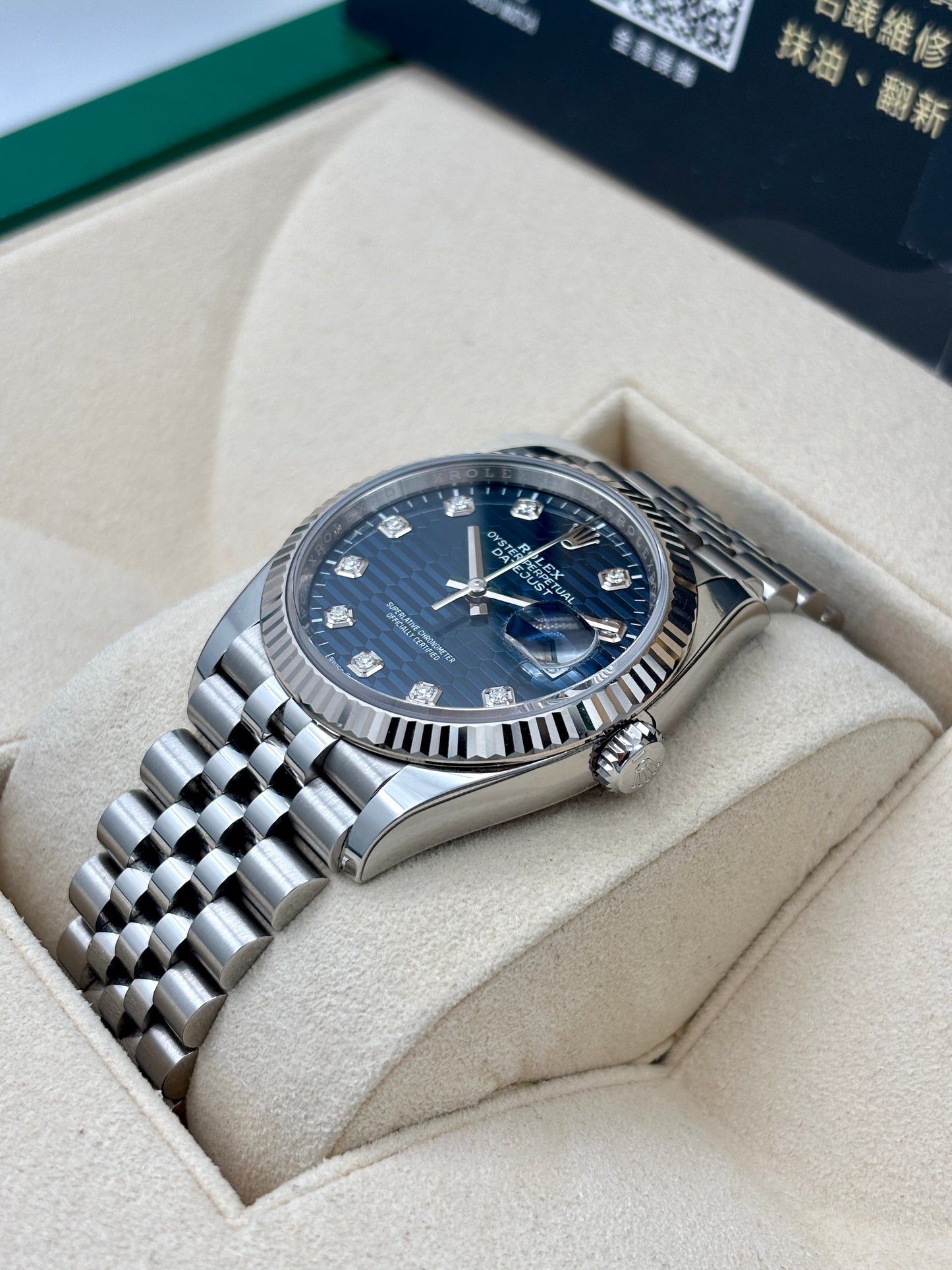 [SOLD OUT]二手 USED  ROLEX 勞力士 DATEJUST 126234 藍色坑紋 鑽石字 2023年11月 全套 FULL SET