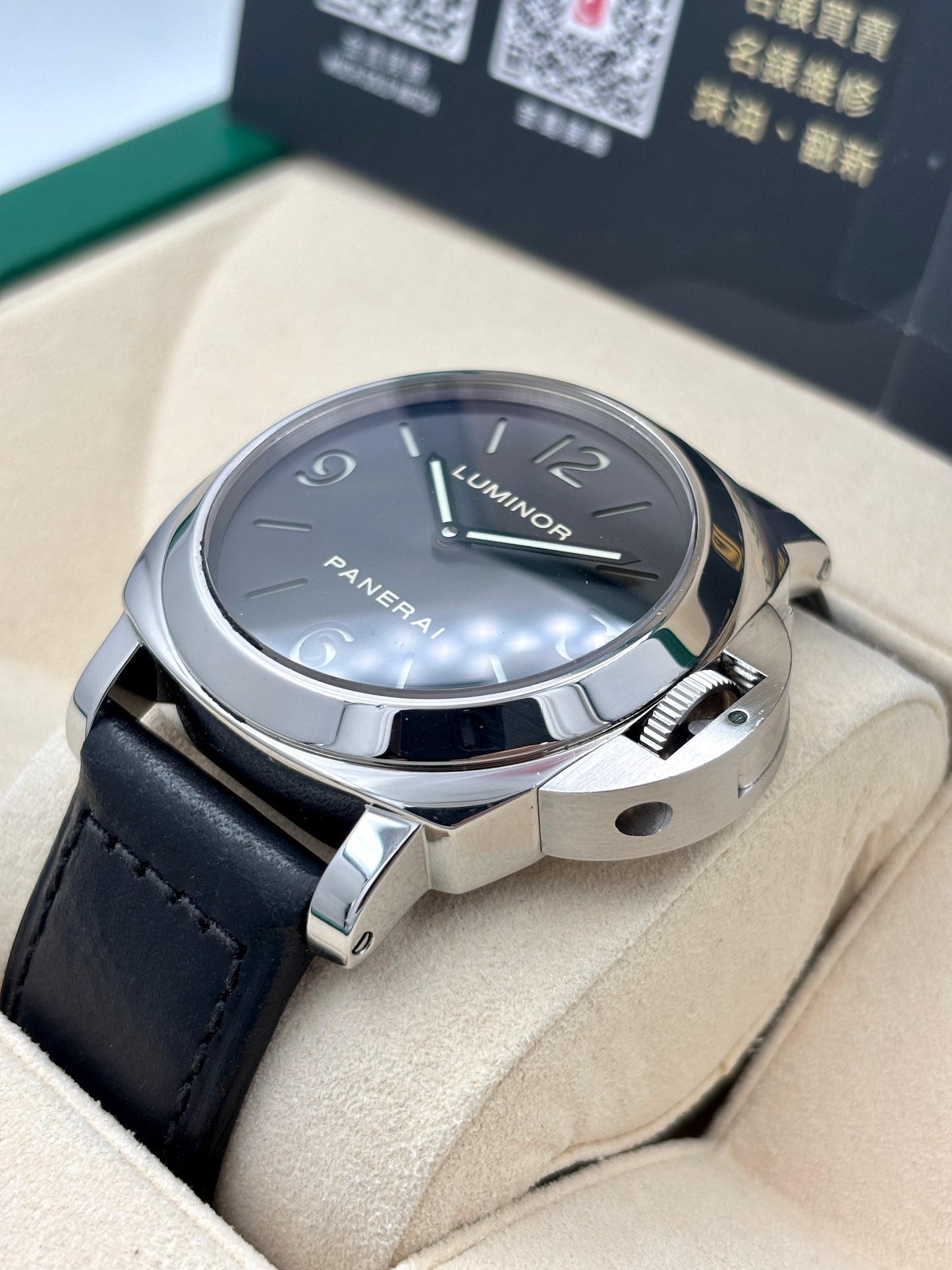 [SOLD OUT]二手 USED  PANERAI 沛納海 LUMINOR BASE PAM00112 黑色 不詳 淨錶 WATCH ONLY