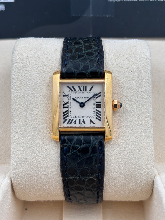[SOLD OUT]二手 USED  CARTIER 卡地亞 TANK FRANÇAISE W5000256 白色 不詳 石英機芯 18k金 淨錶 WATCH ONLY