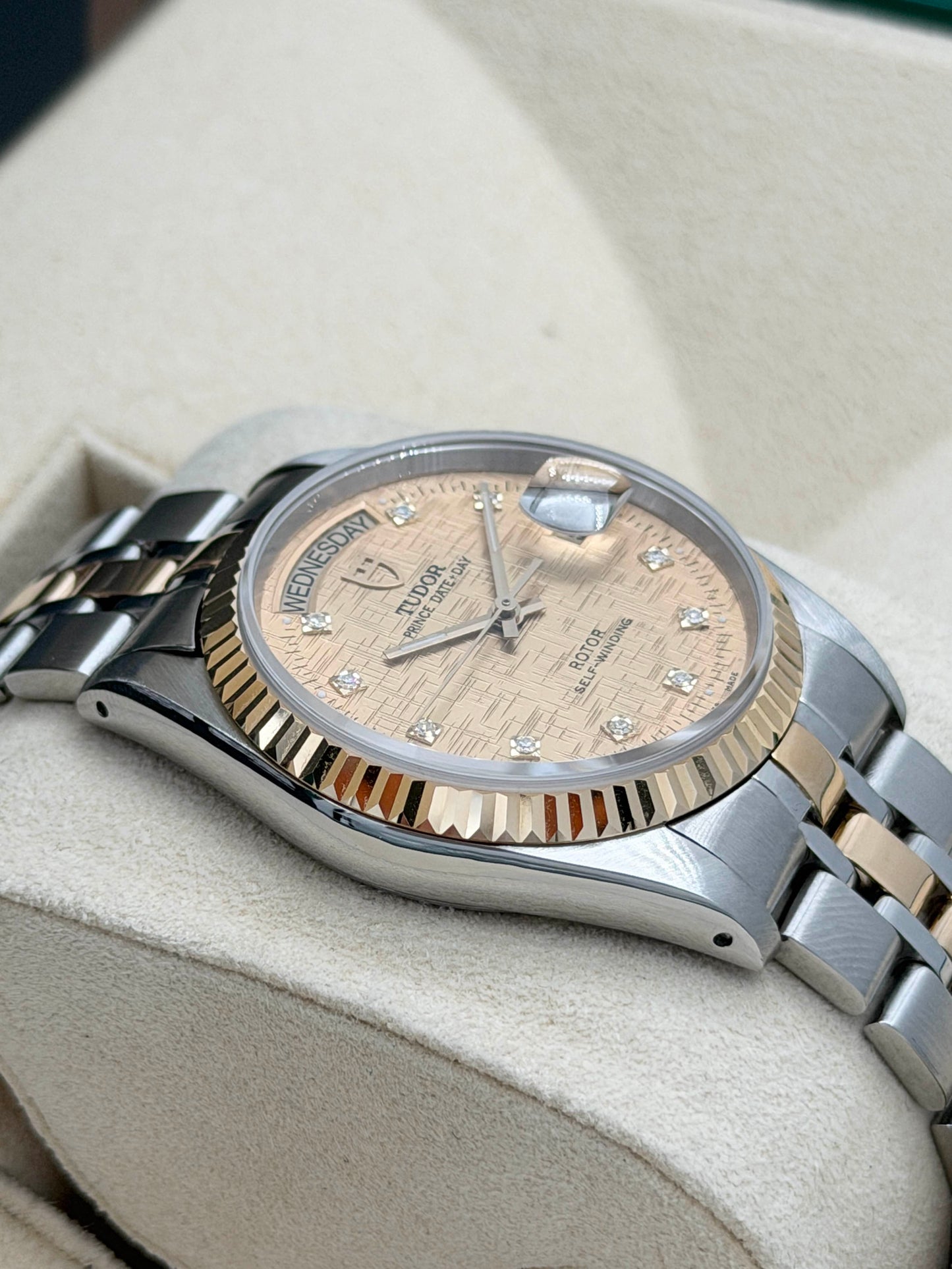 TUDOR 帝舵 DAY-DATE 76213 布紋面 鑽石字 2007年