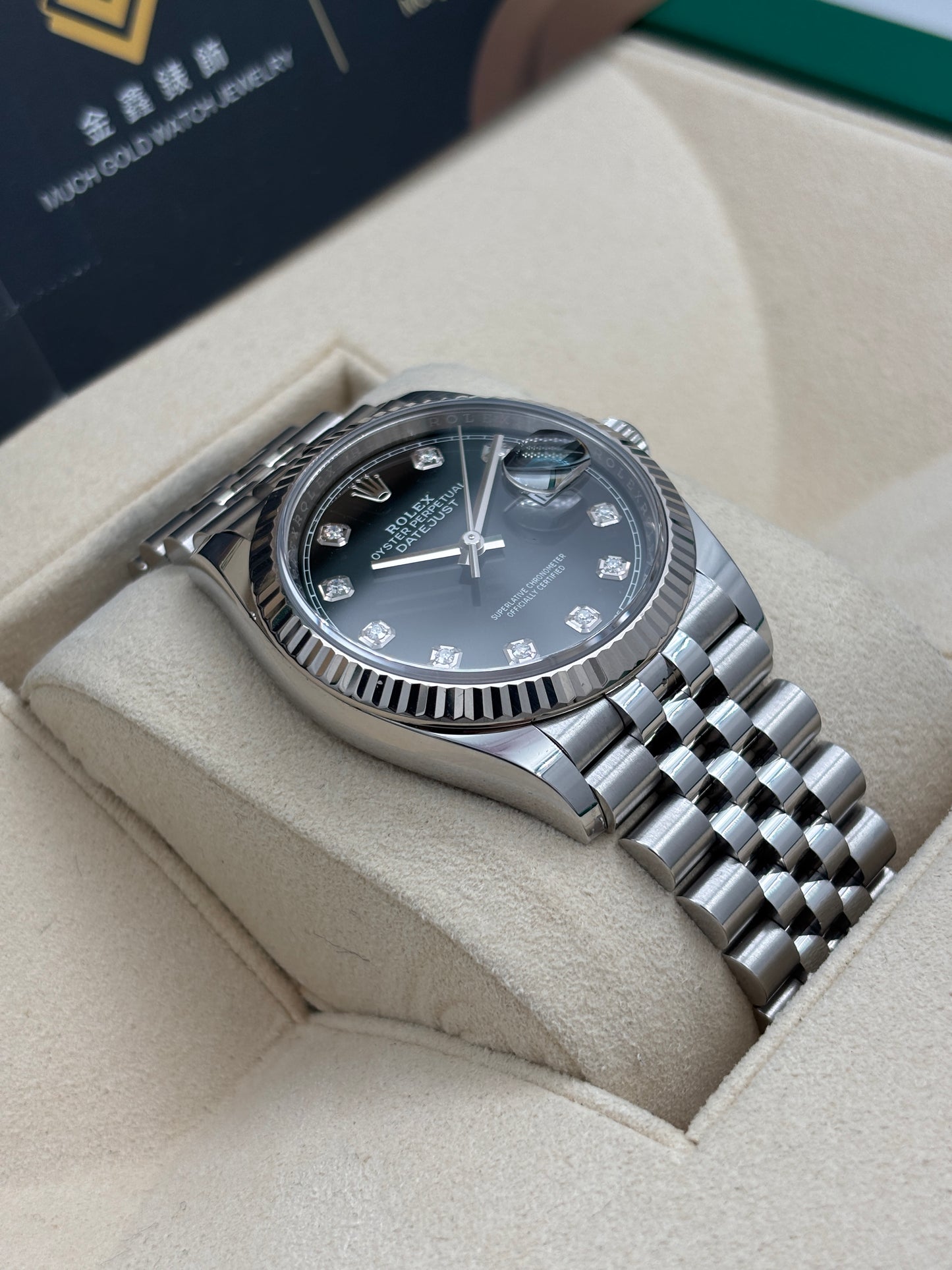 二手 USED ROLEX 勞力士 DATEJUST 126234 黑色鑽石字 2019年8月 保養卡