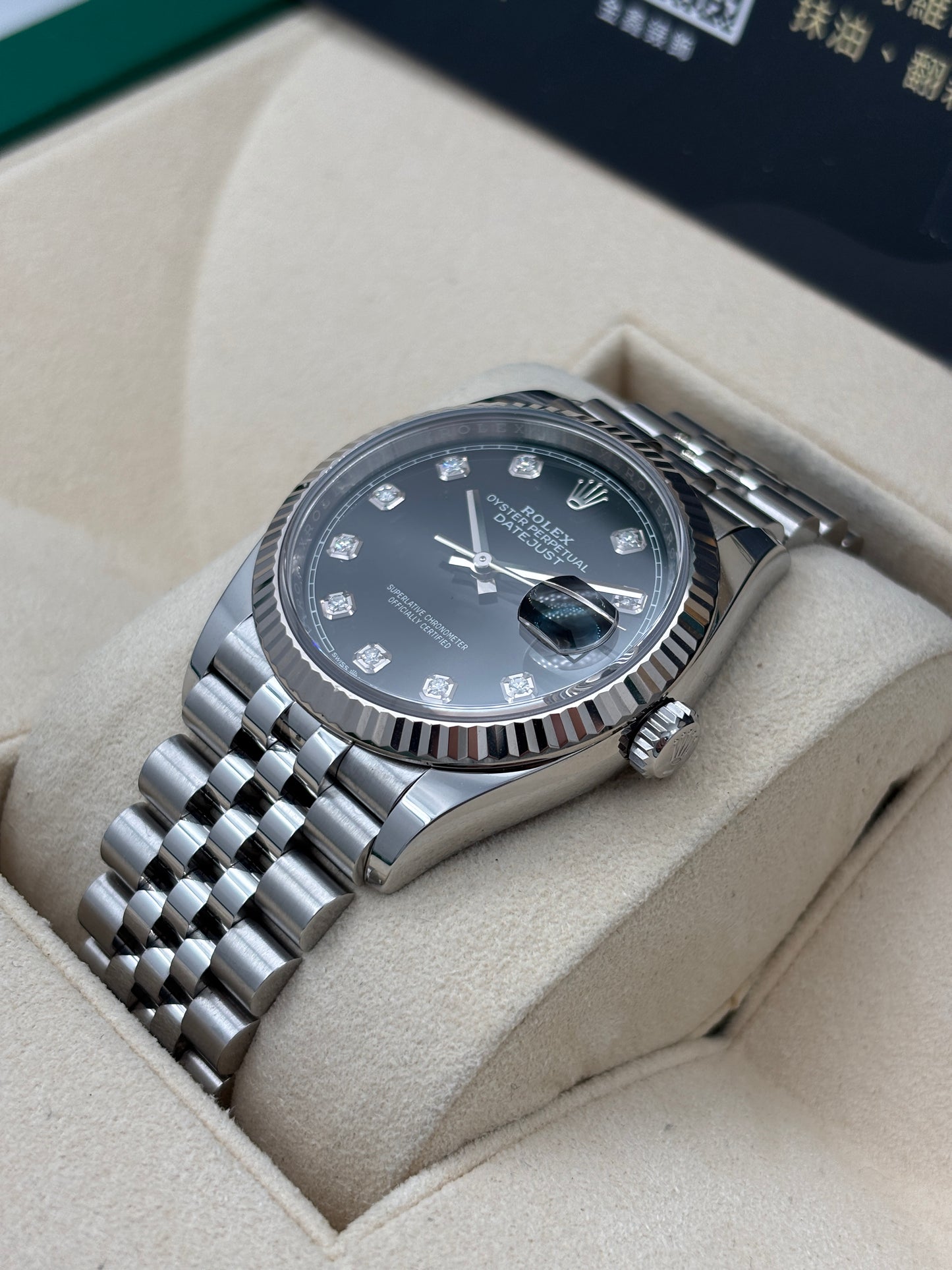二手 USED ROLEX 勞力士 DATEJUST 126234 黑色鑽石字 2019年8月 保養卡
