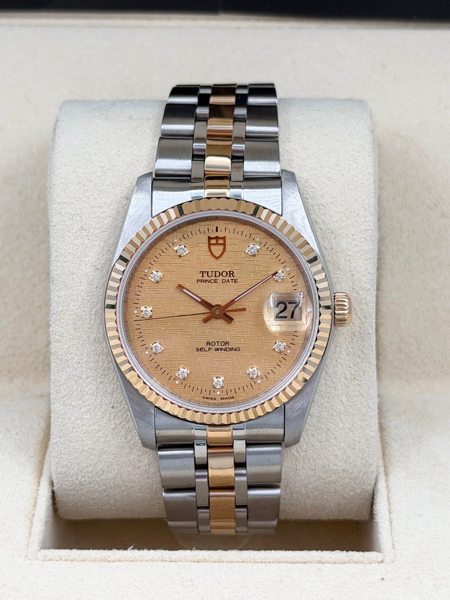 TUDOR 帝舵 PRINCE DATE 74033 布紋面 鑽石字 2016年