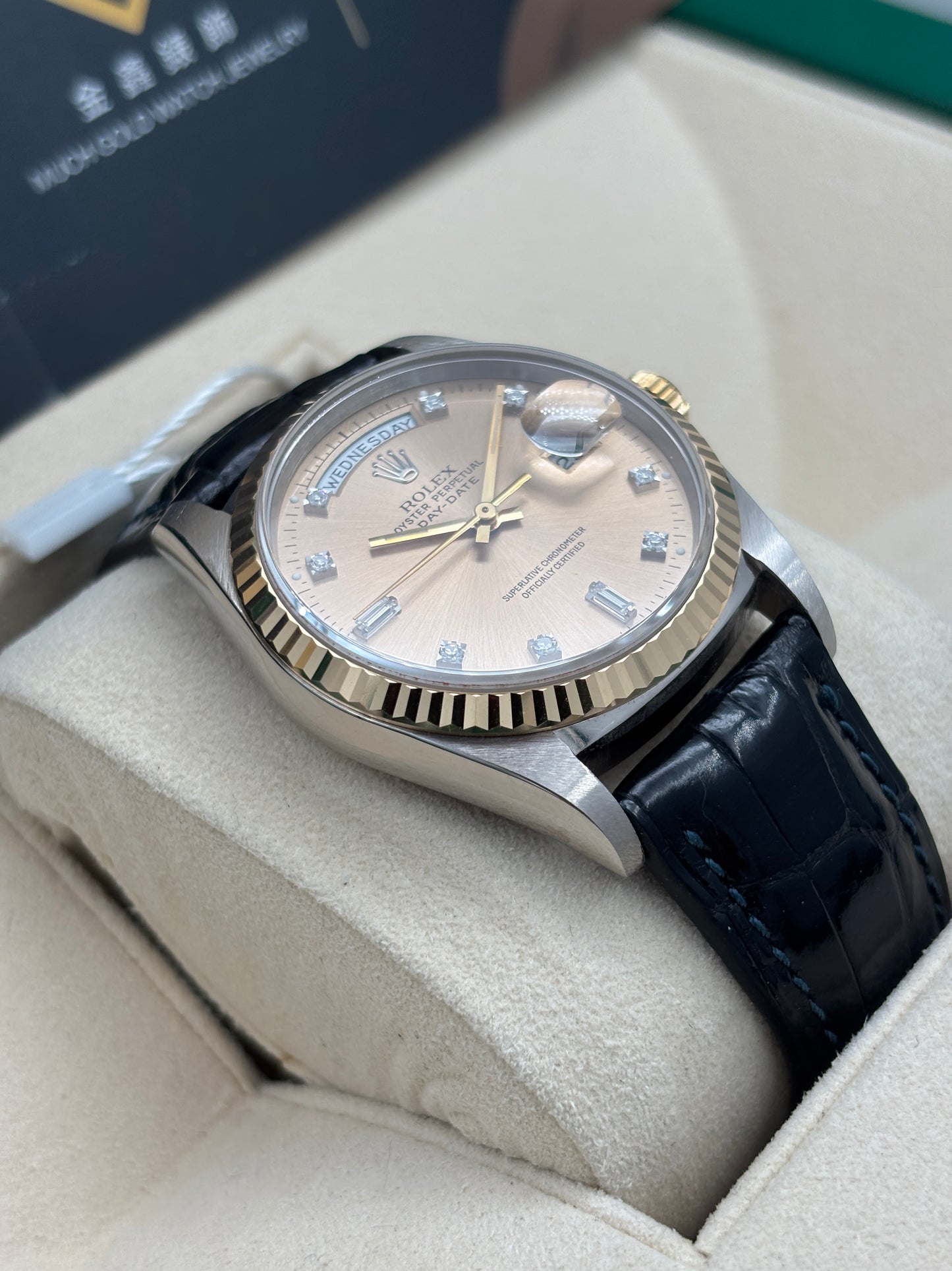 [SOLD OUT]二手 USED  ROLEX 勞力士 DAY-DATE 18239B 金色鑽石字 約1988 代用帶 代用扣 淨錶 WATCH ONLY