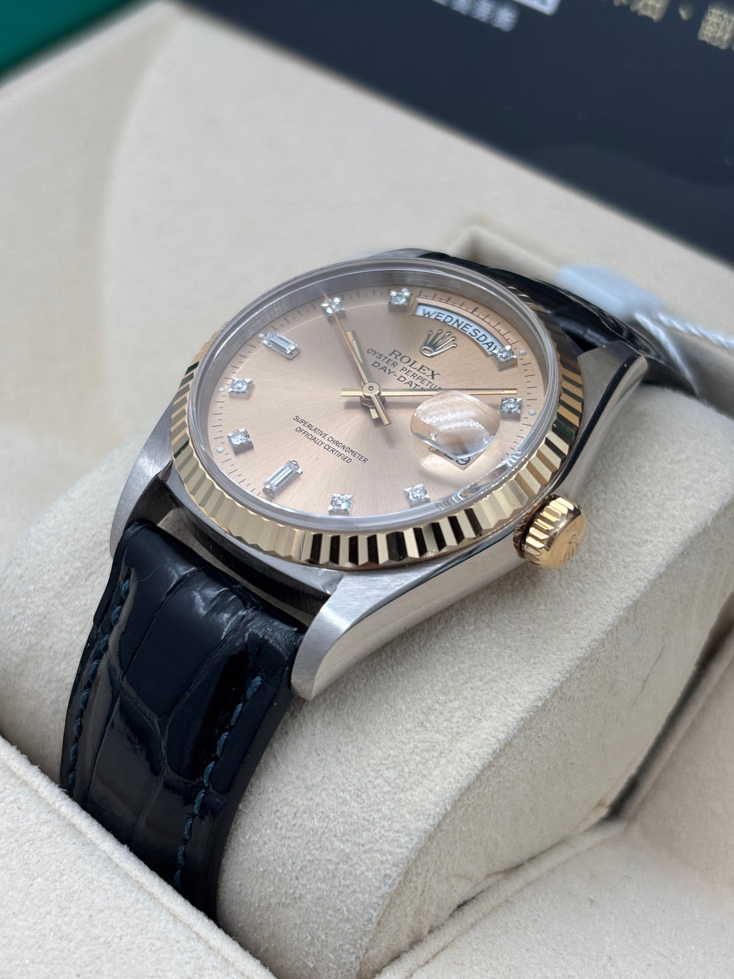 [SOLD OUT]二手 USED  ROLEX 勞力士 DAY-DATE 18239B 金色鑽石字 約1988 代用帶 代用扣 淨錶 WATCH ONLY