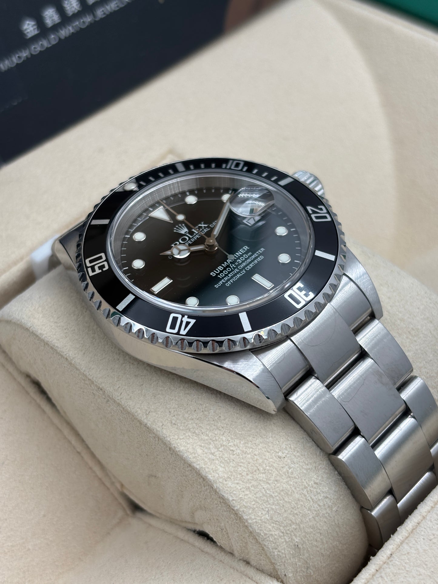 [SOLD OUT]二手 USED  ROLEX 勞力士 SUBMARINER DATE 16610 黑色 2003年10月 保養證