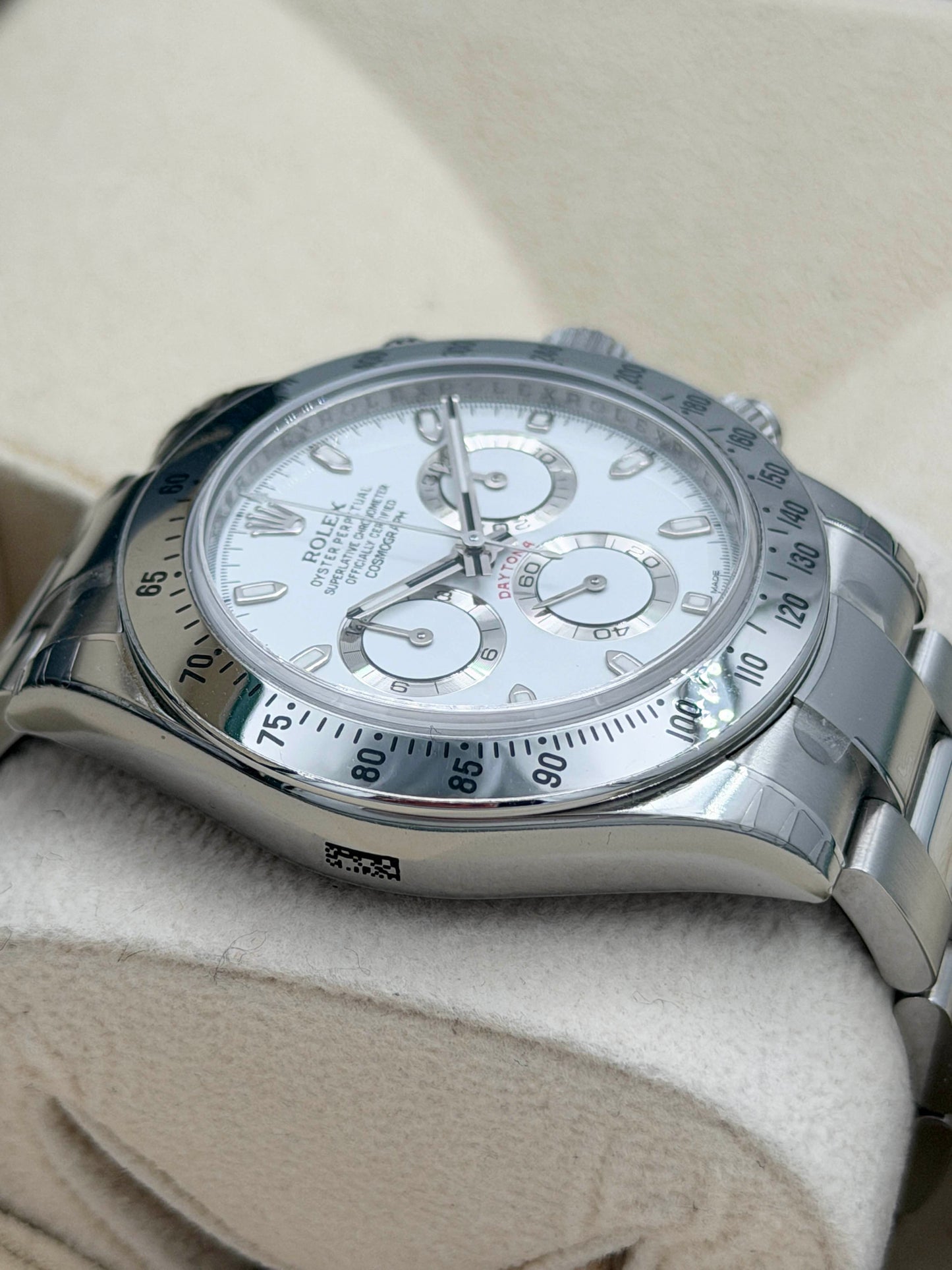 未使用品 Unused ROLEX 勞力士 DAYTONA 116520 白色面 2013年 齊膠紙