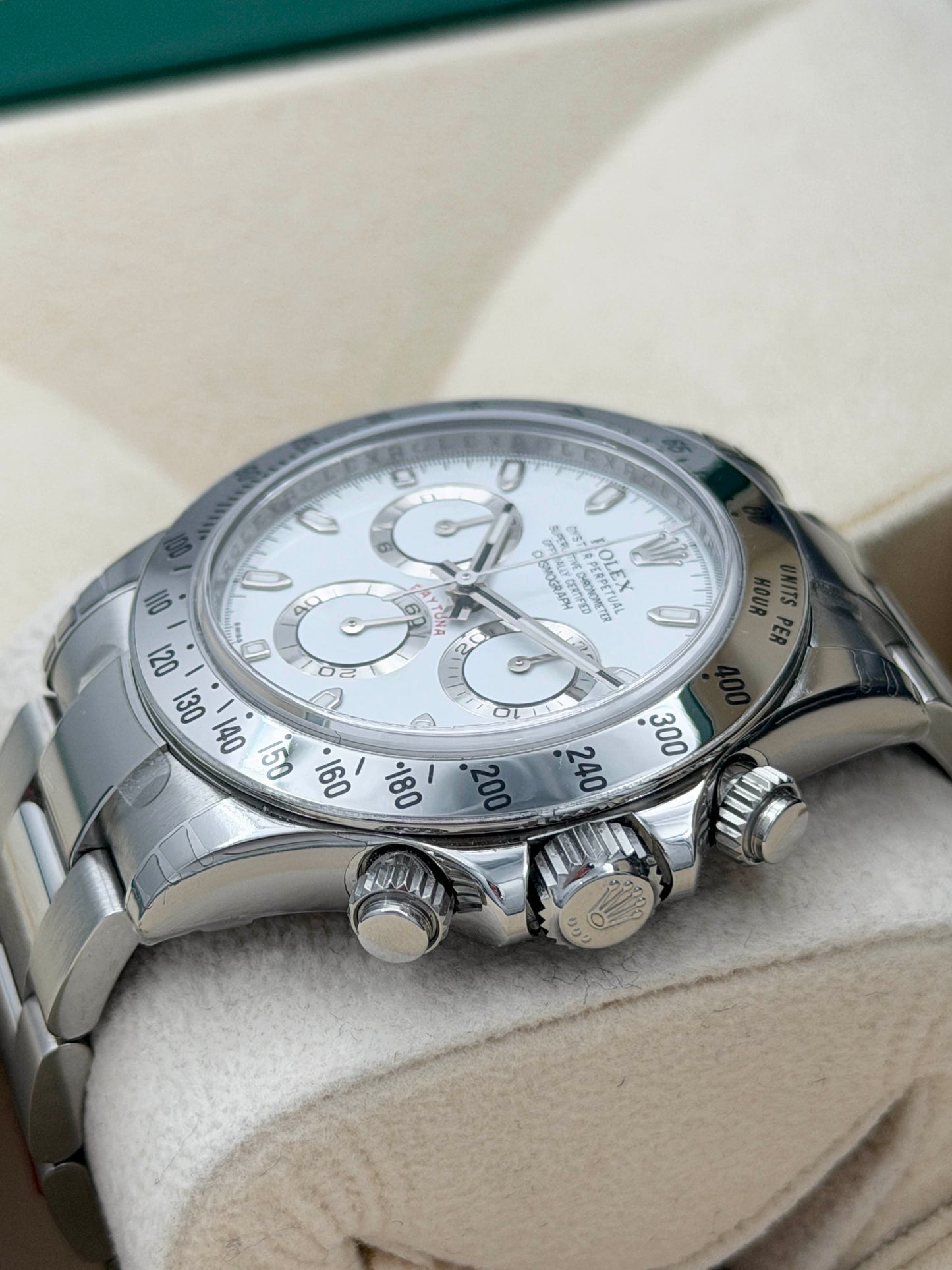 未使用品 Unused ROLEX 勞力士 DAYTONA 116520 白色面 2013年 齊膠紙